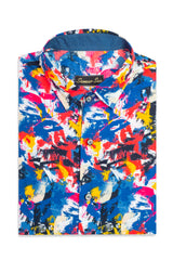 Multi colours printed Shirt collar