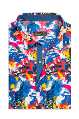 Multi colours printed Shirt collar