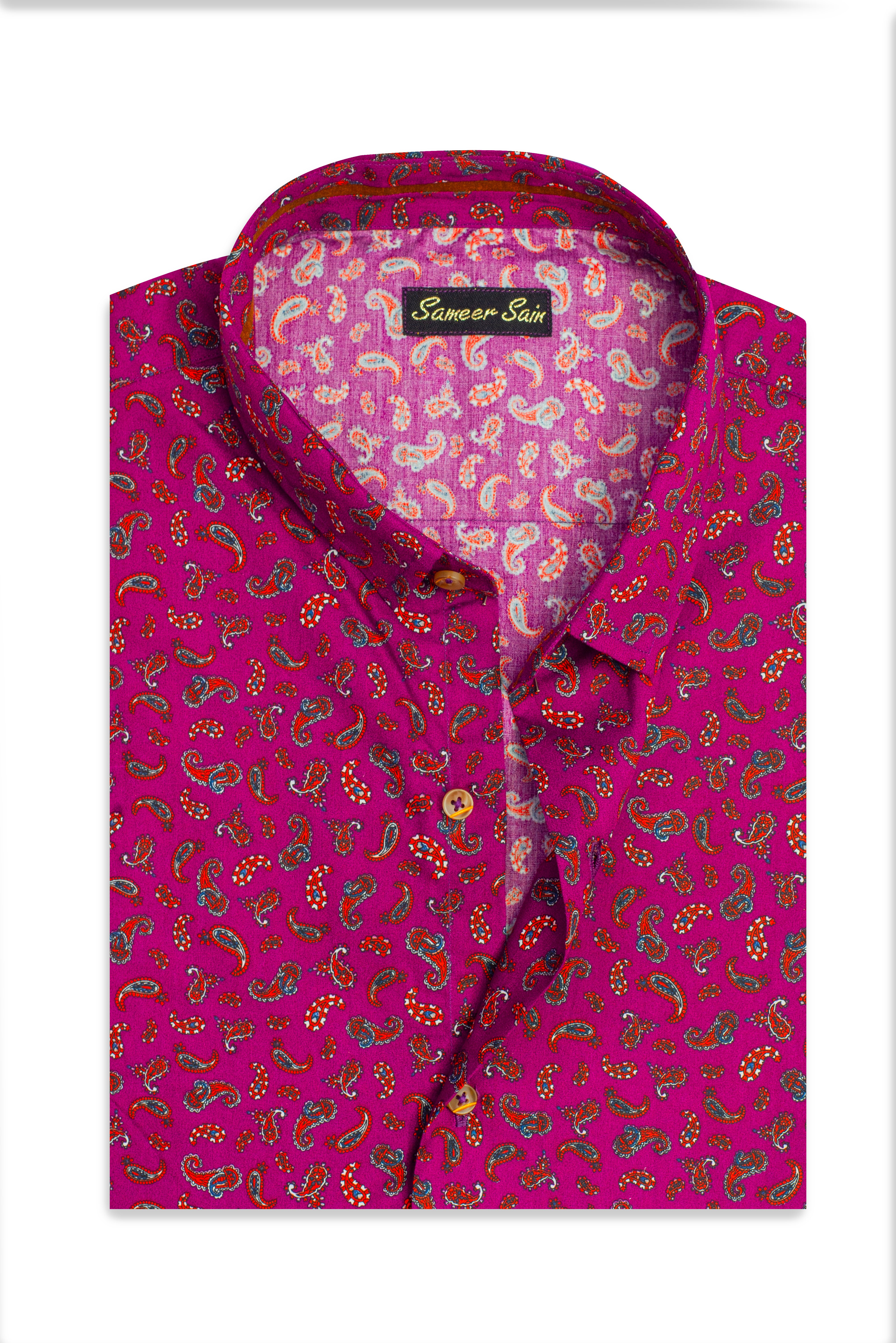 Purple small paisley printed