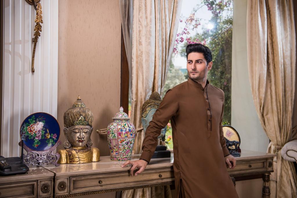 Brown Grace fabric Shalwar kameez