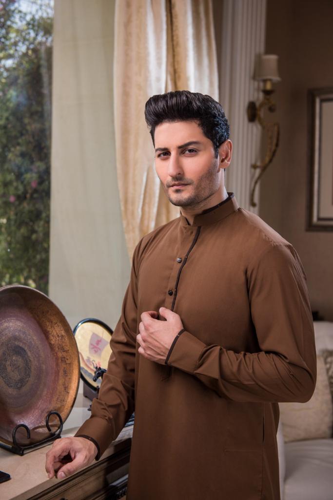 Brown Grace fabric Shalwar kameez