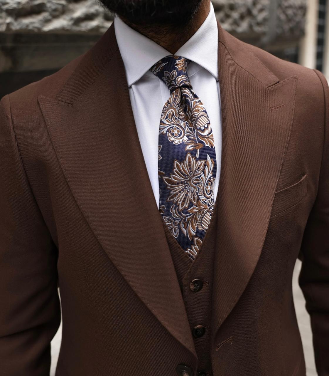 Chocolate Brown Suit.