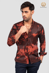 Rusty brown print shirt