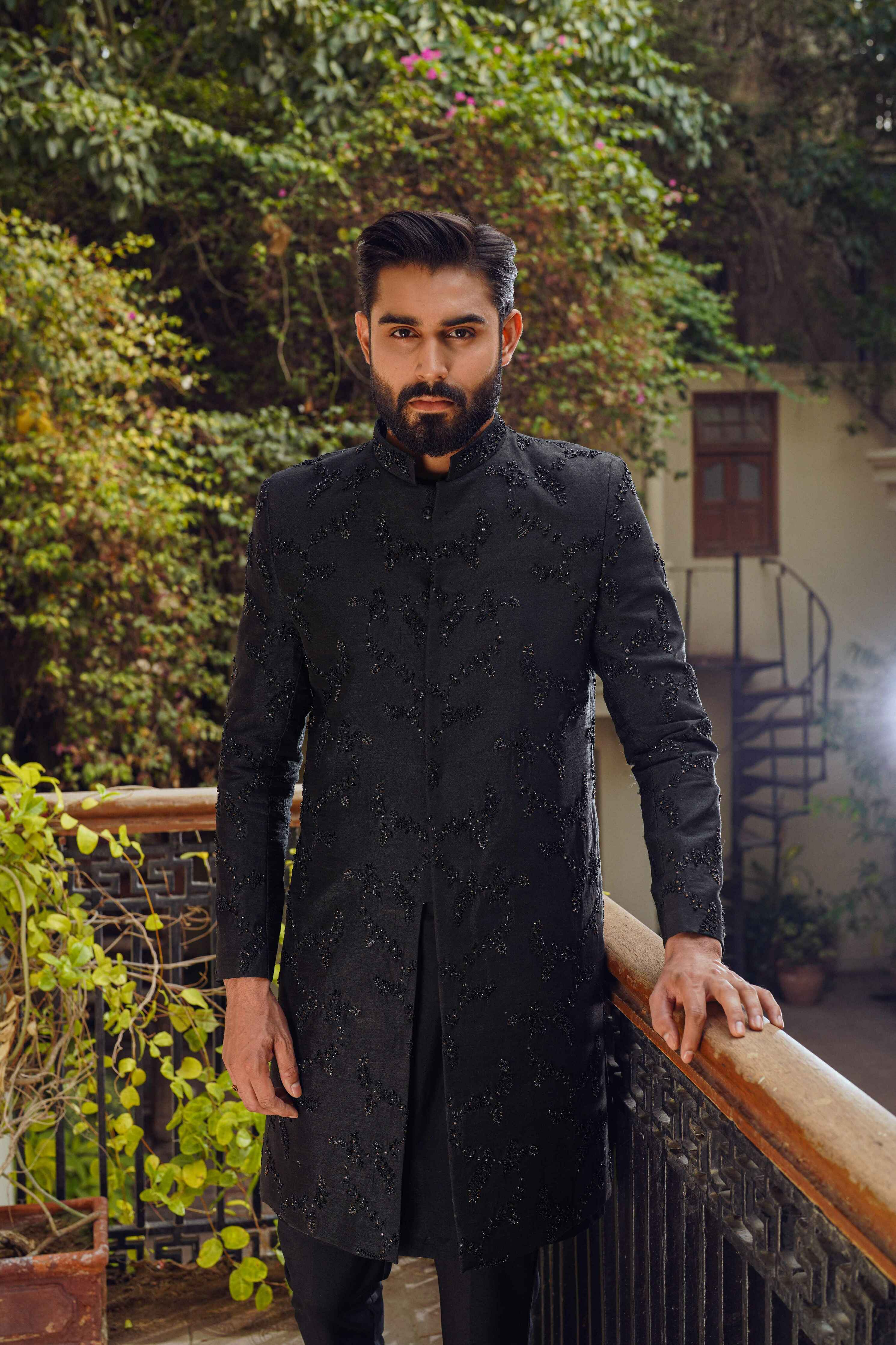 Black sherwani