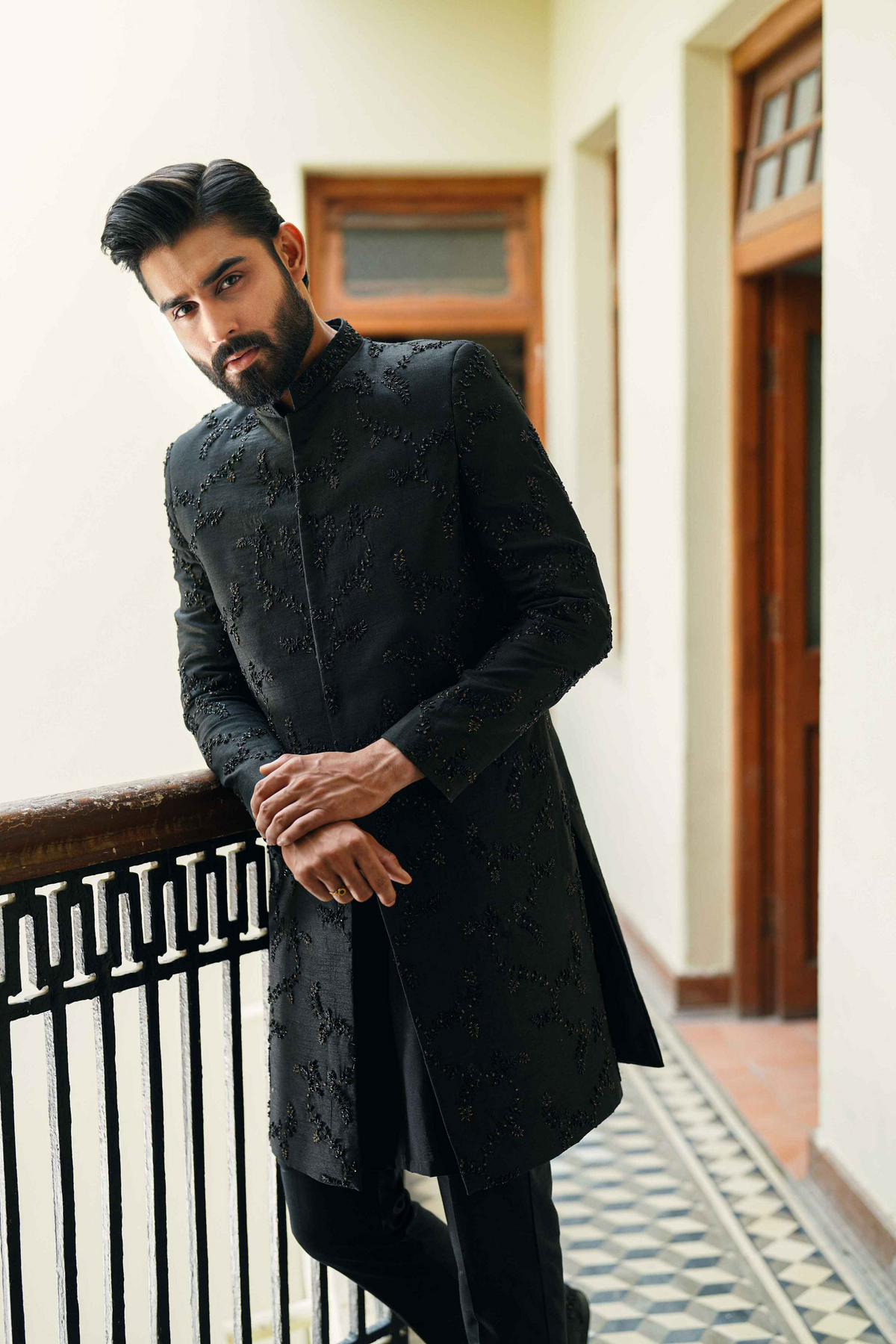 Black sherwani