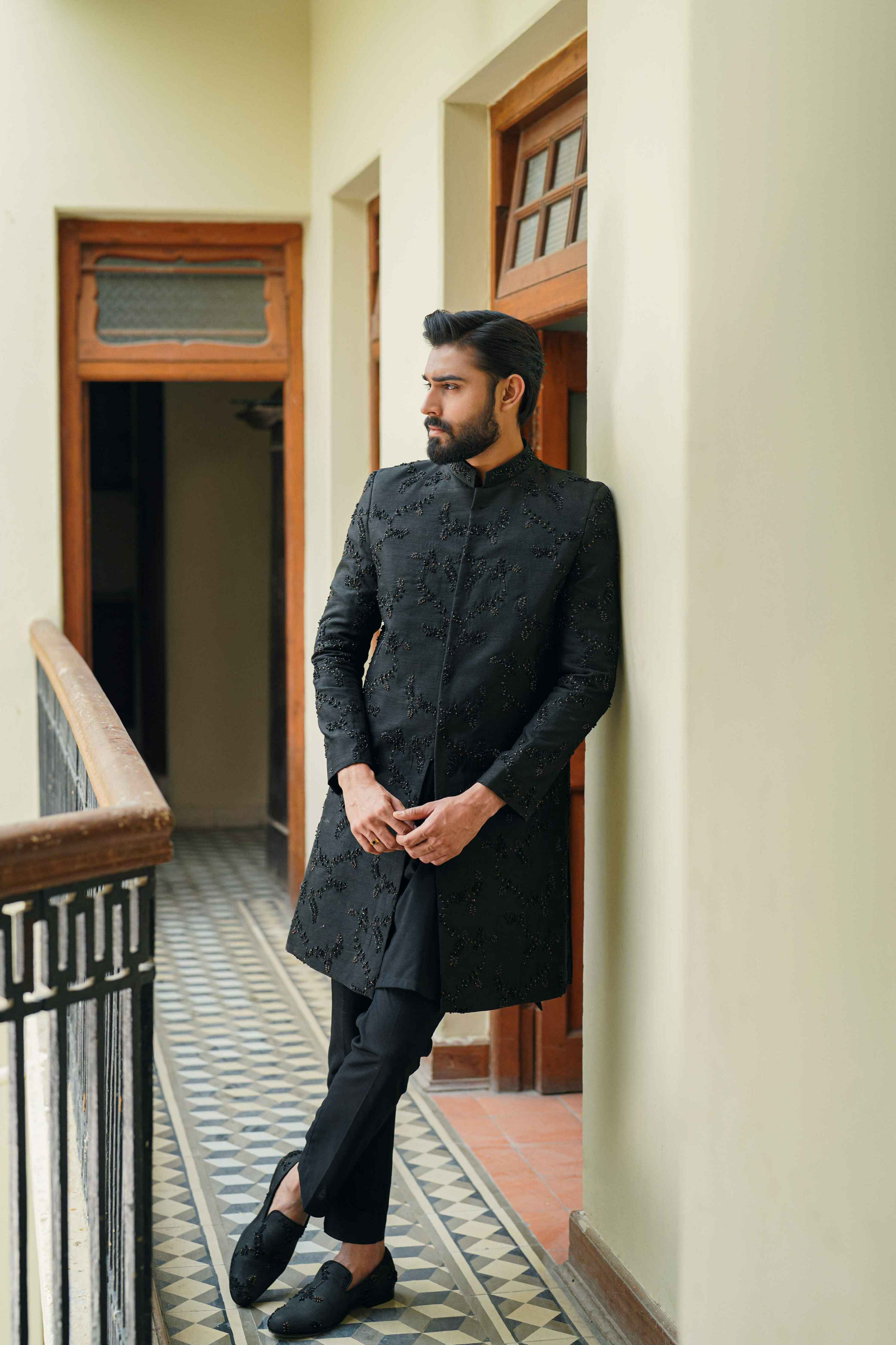 Black sherwani