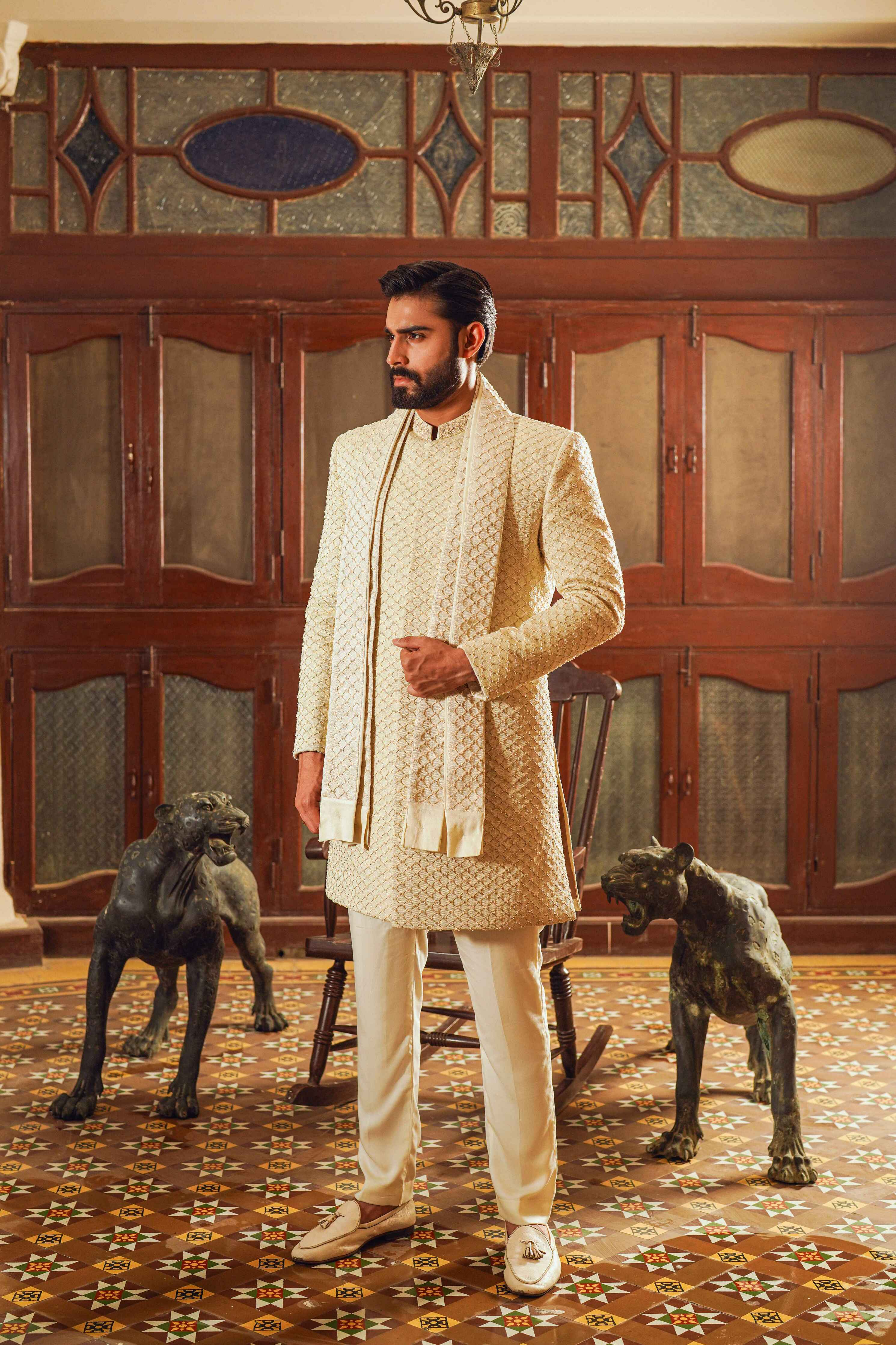 Off-White Handcrafted Sherwani