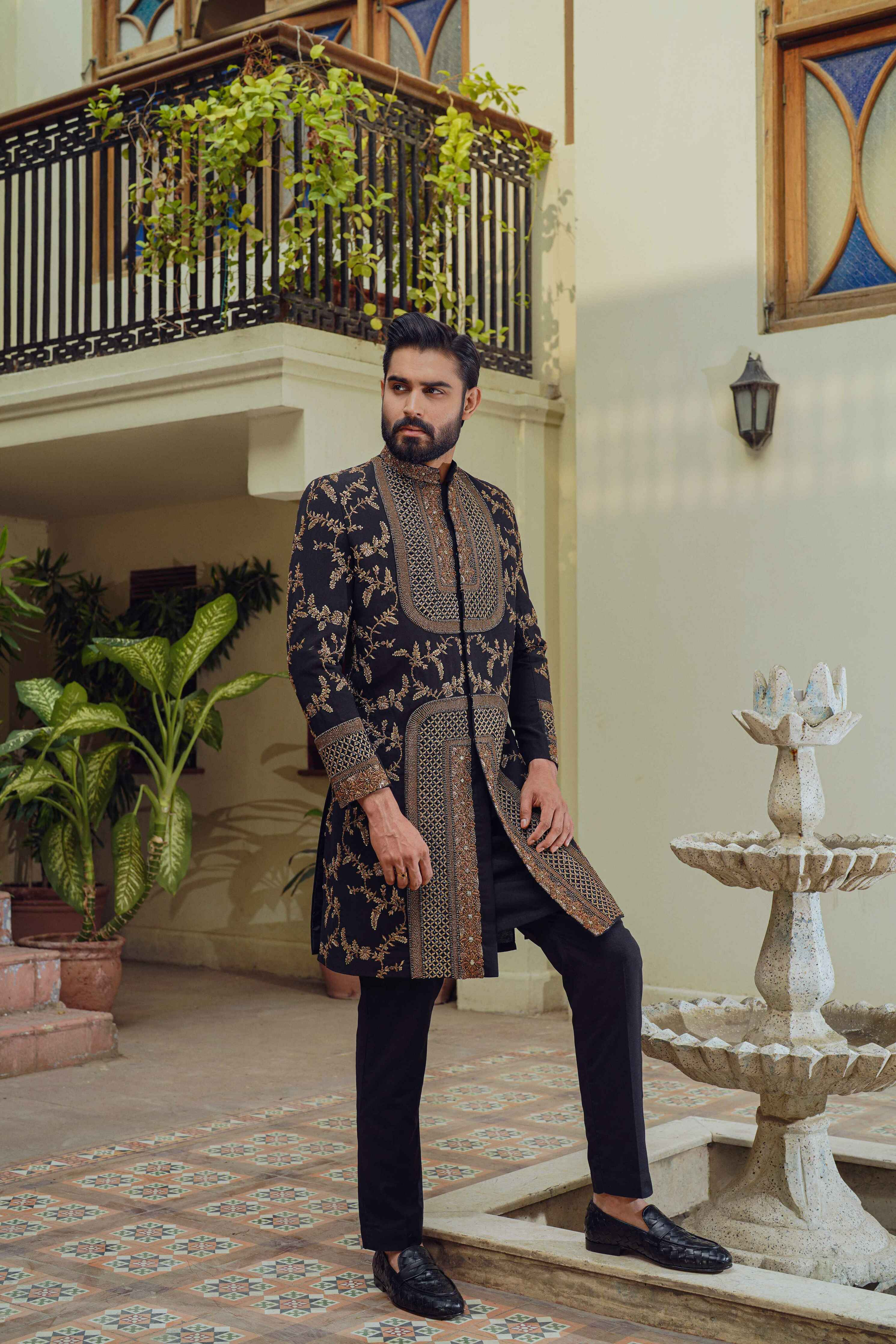 Black-Gold Royalty Sherwani.