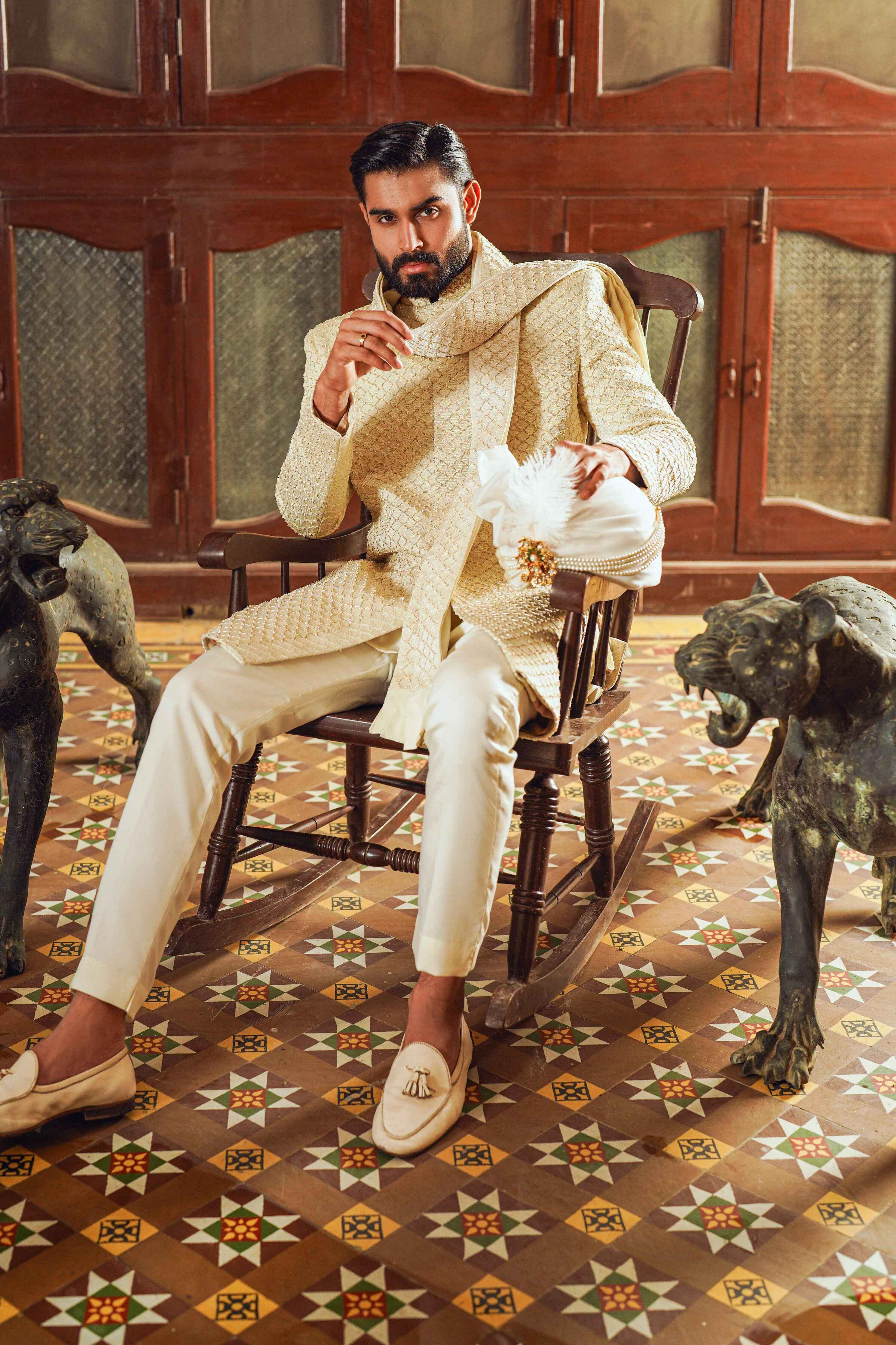 Off-White Handcrafted Sherwani