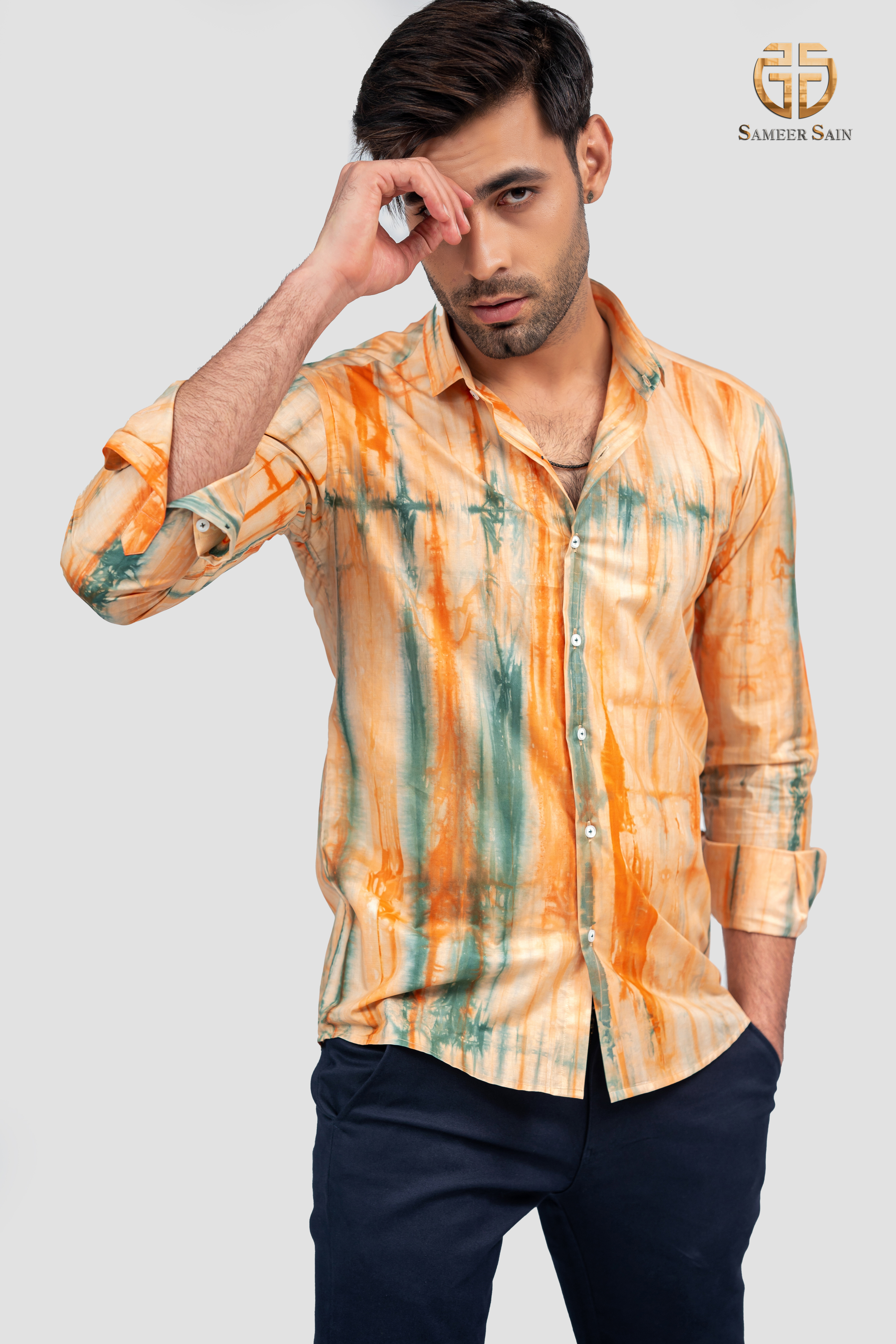 Multi colourfull print fabric shirt