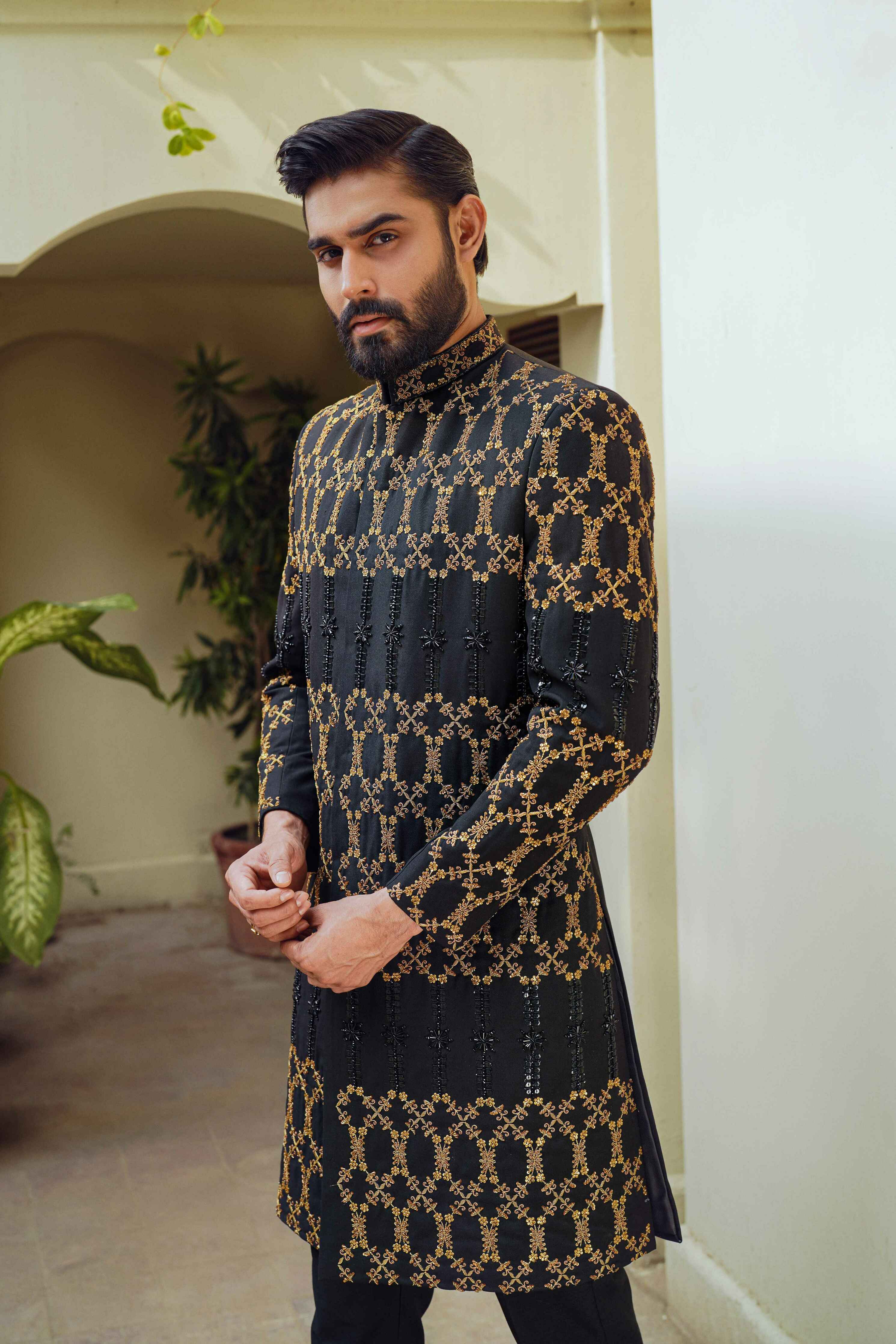 Black-Gold Royalty Sherwani