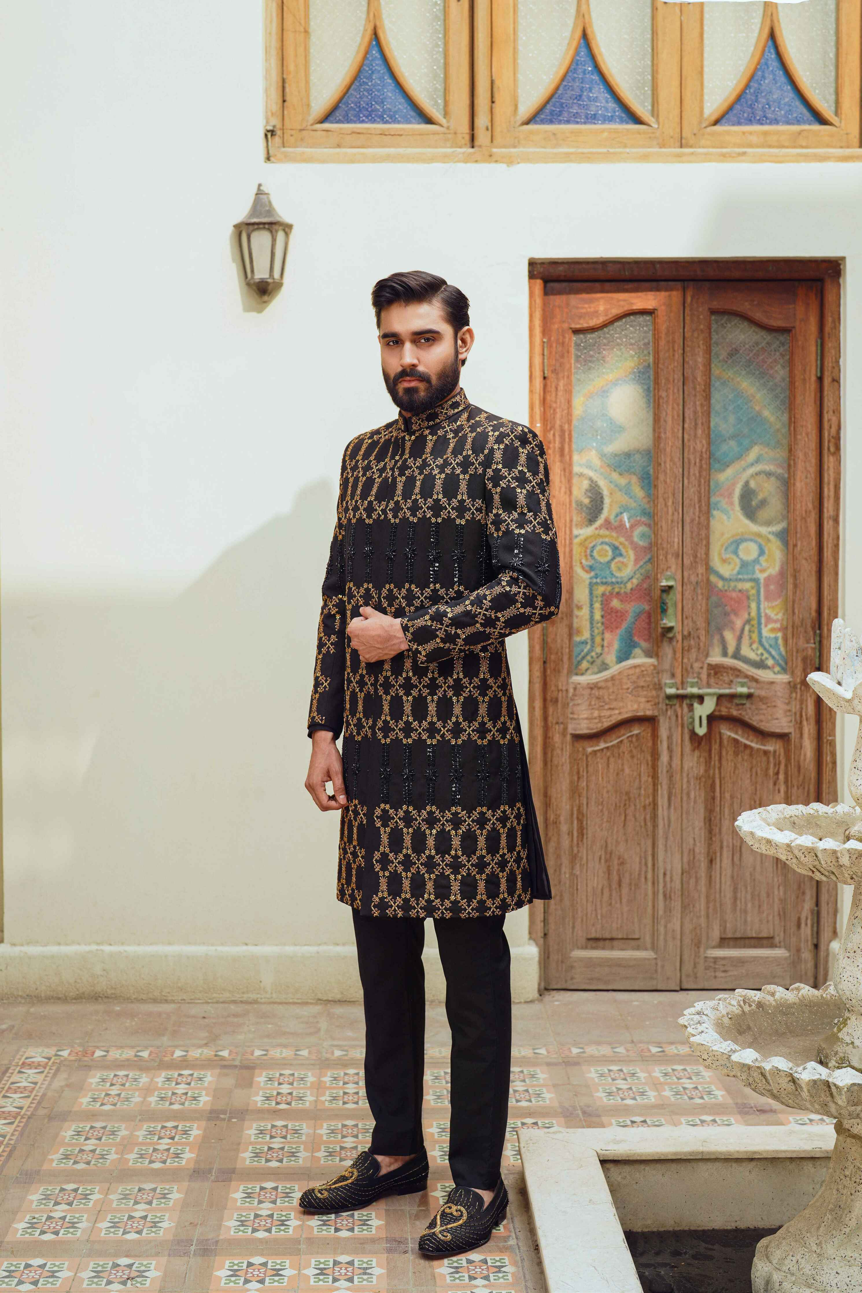 Black-Gold Royalty Sherwani