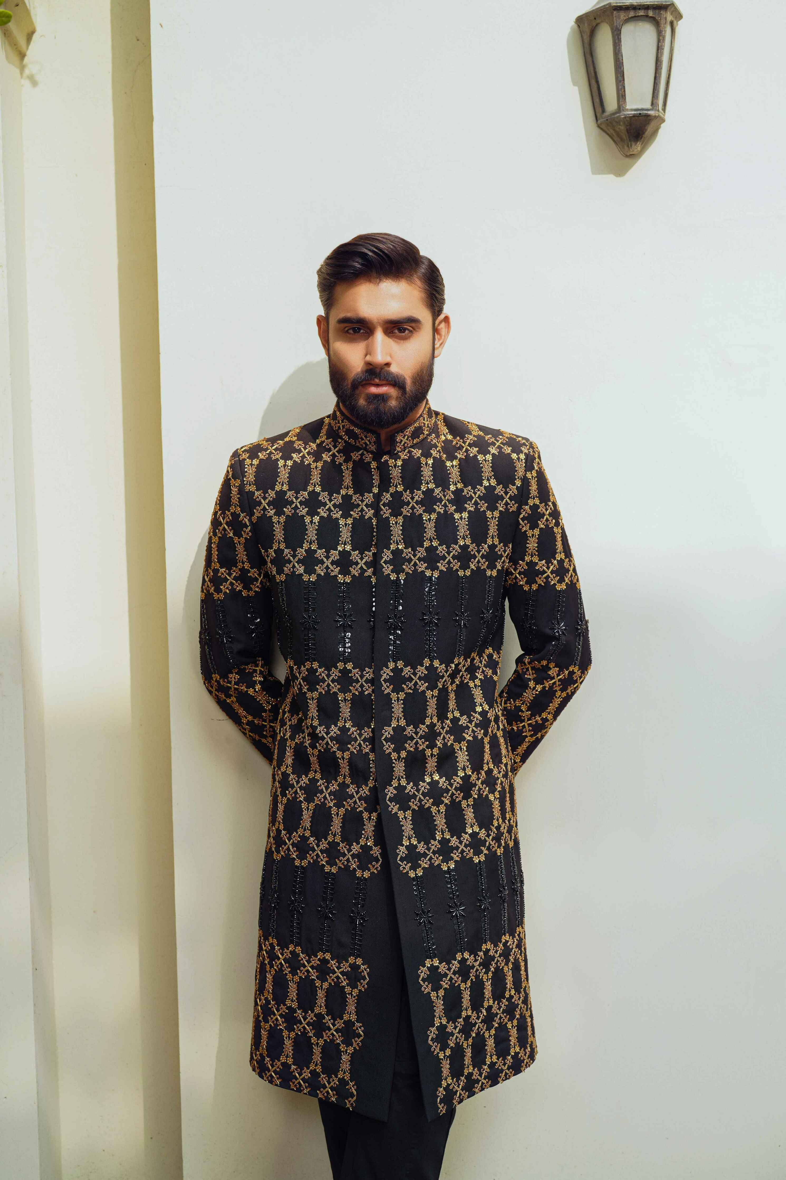 Black-Gold Royalty Sherwani