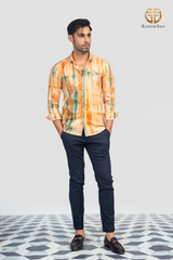 Multi colourfull print fabric shirt