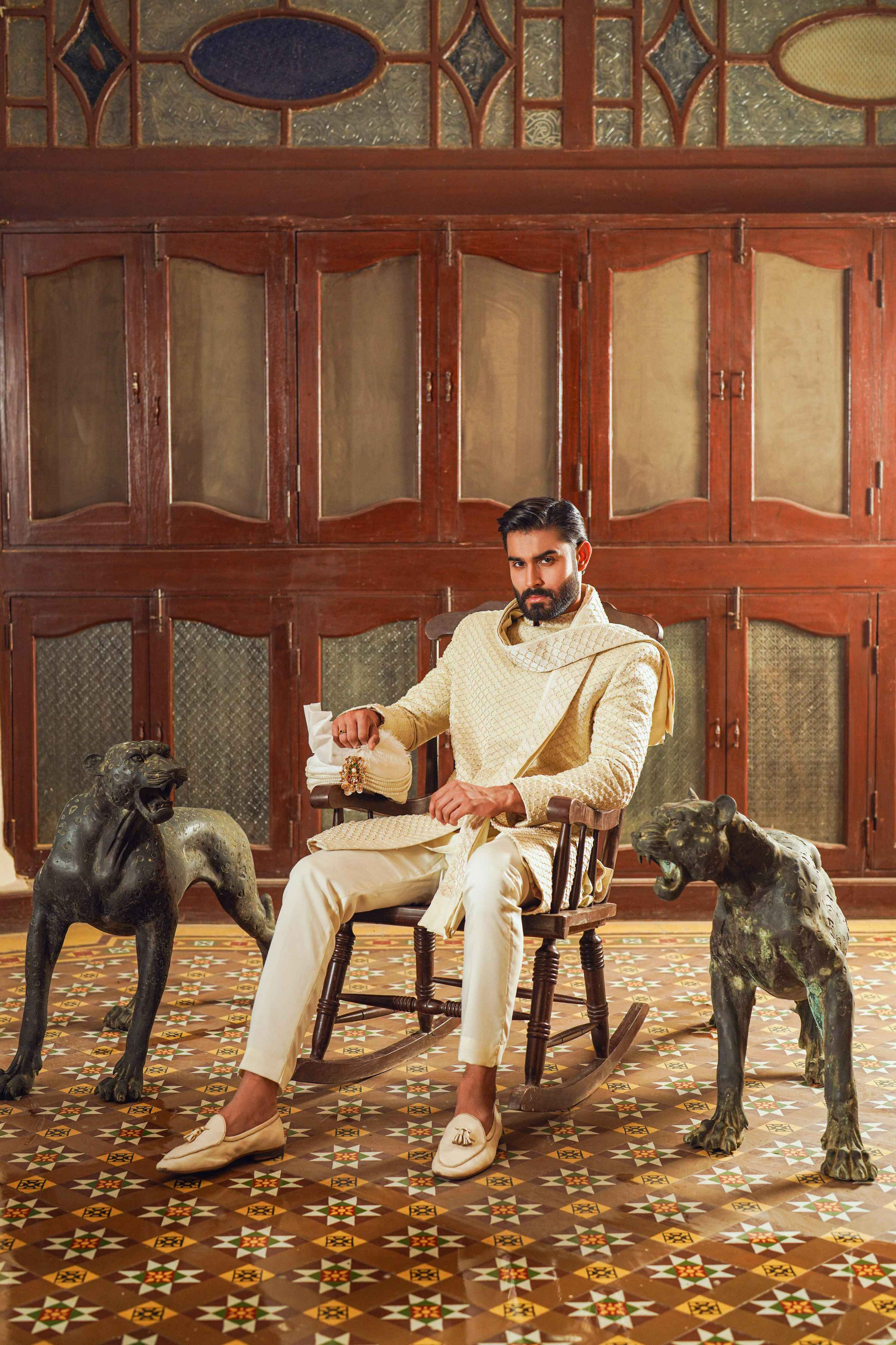 Off-White Handcrafted Sherwani