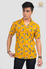 Honey bees yellow print shirt.