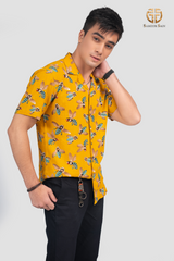 Honey bees yellow print shirt.