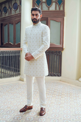 Hand Embellished OFF-WHITE Sherwani