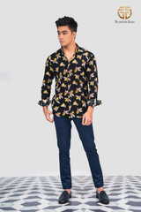 Honeybees black print shirt