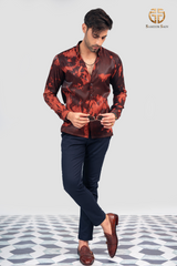 Rusty brown print shirt