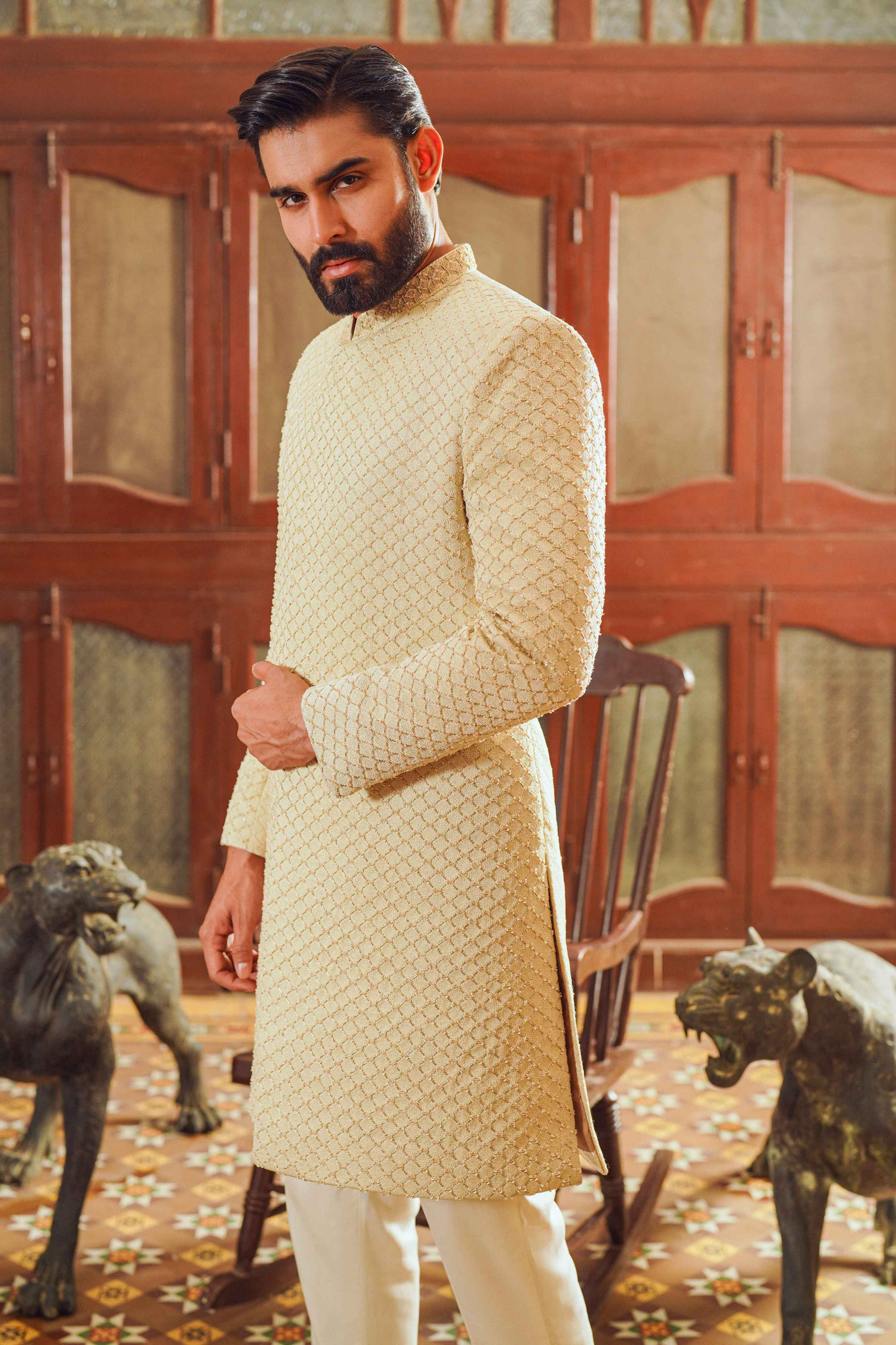 Off-White Handcrafted Sherwani