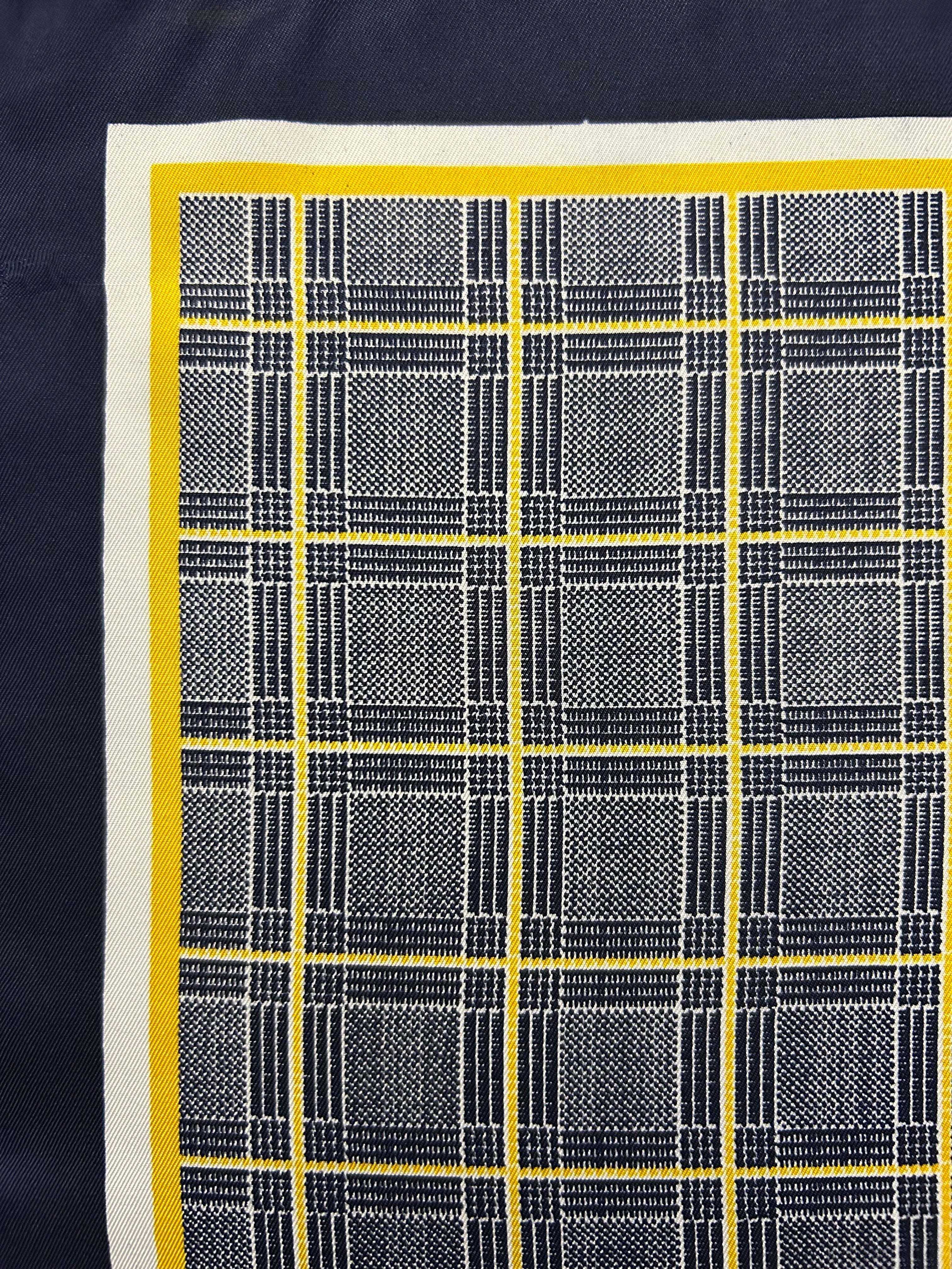 Midnight Grid Elegance Pocket Square