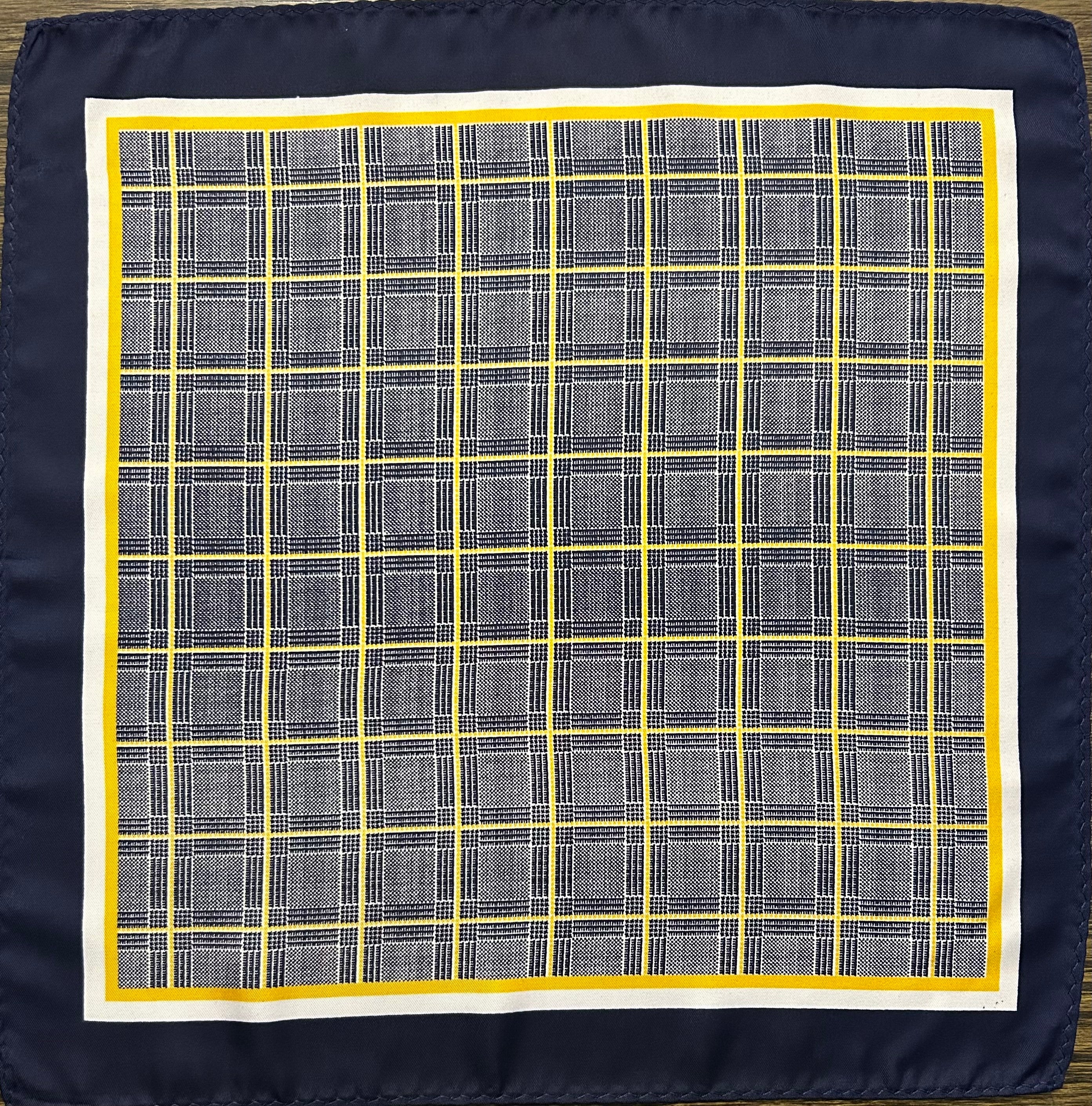 Midnight Grid Elegance Pocket Square