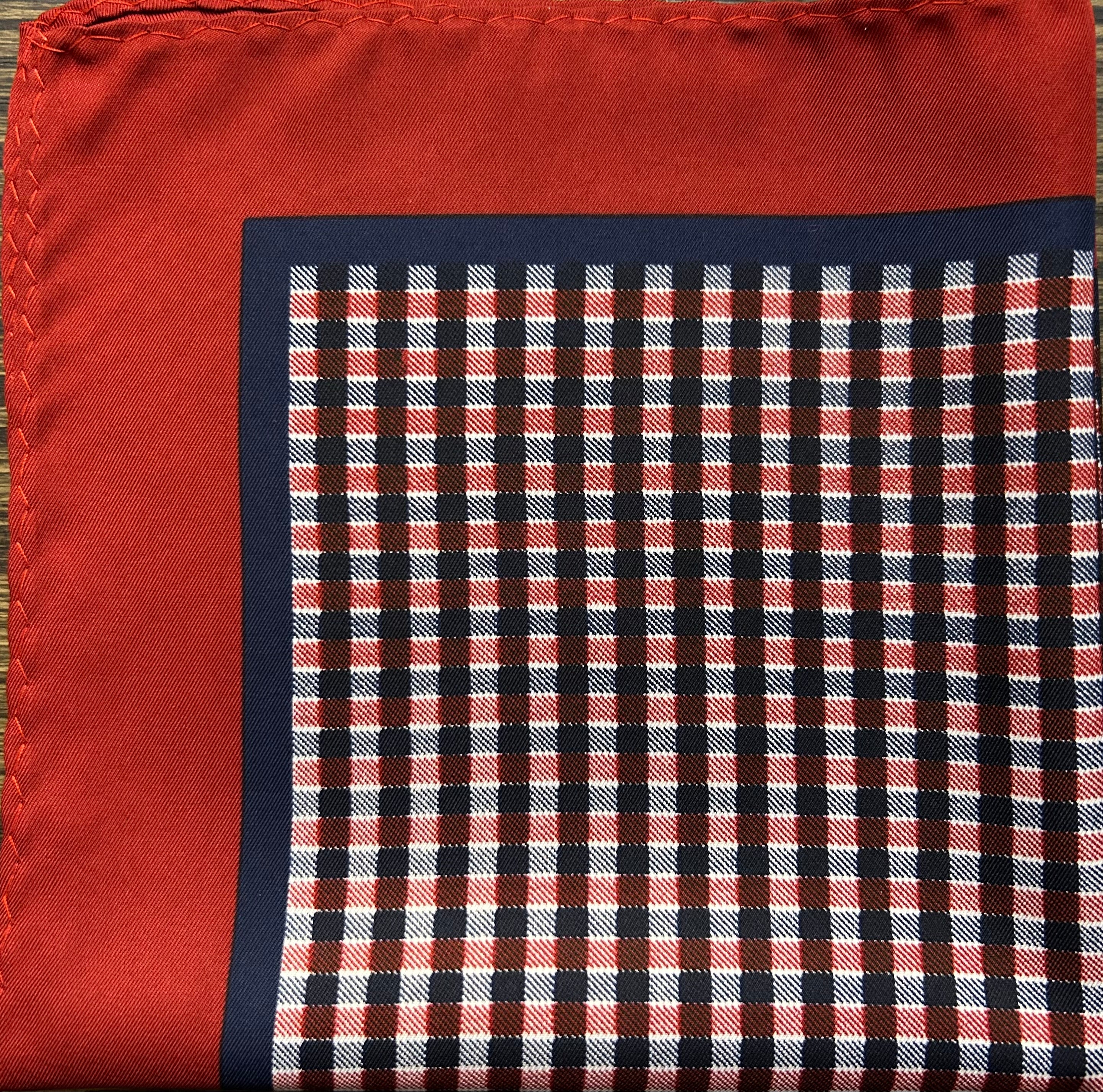 Crimson Check Elegance Pocket Square