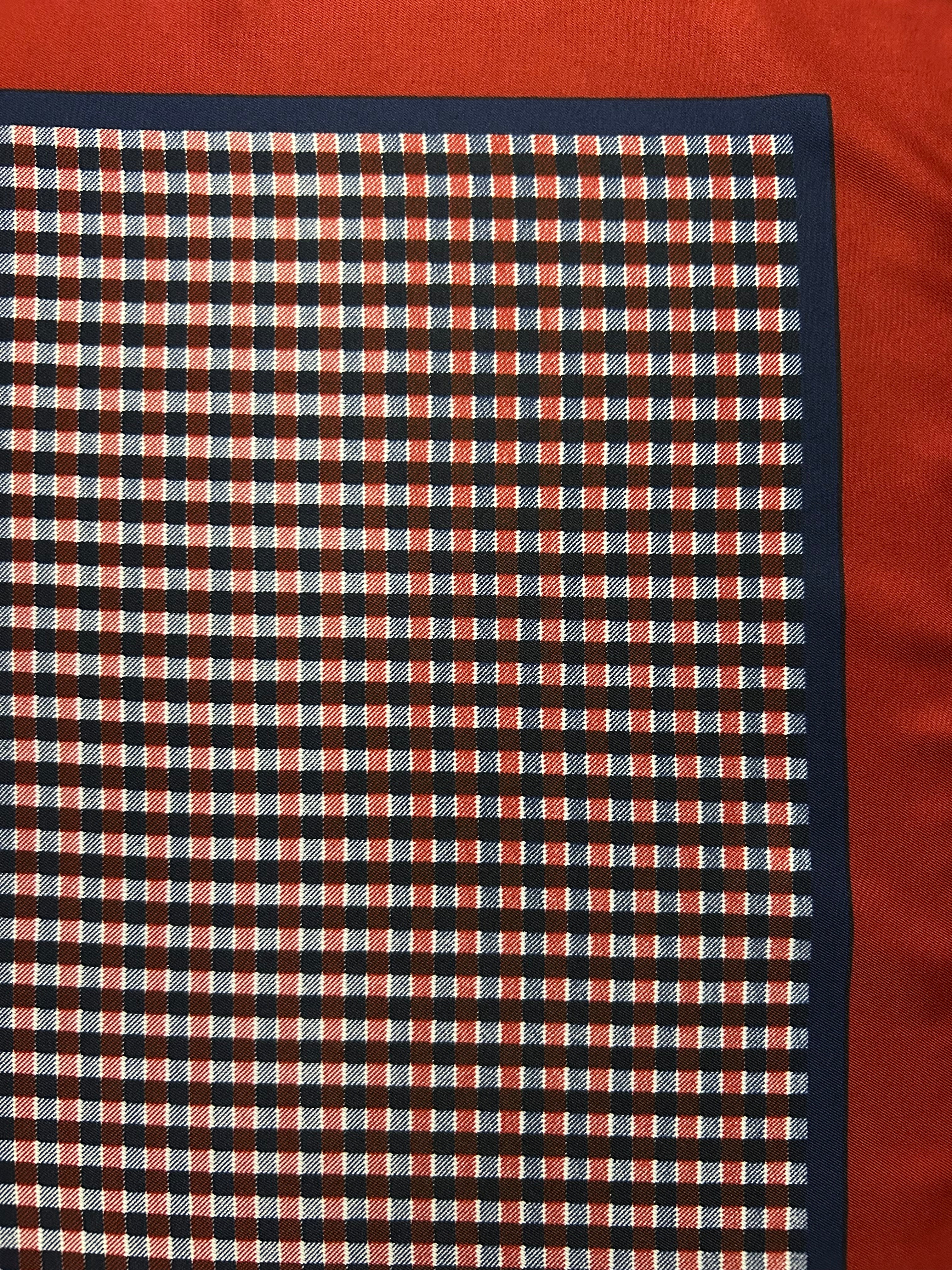 Crimson Check Elegance Pocket Square