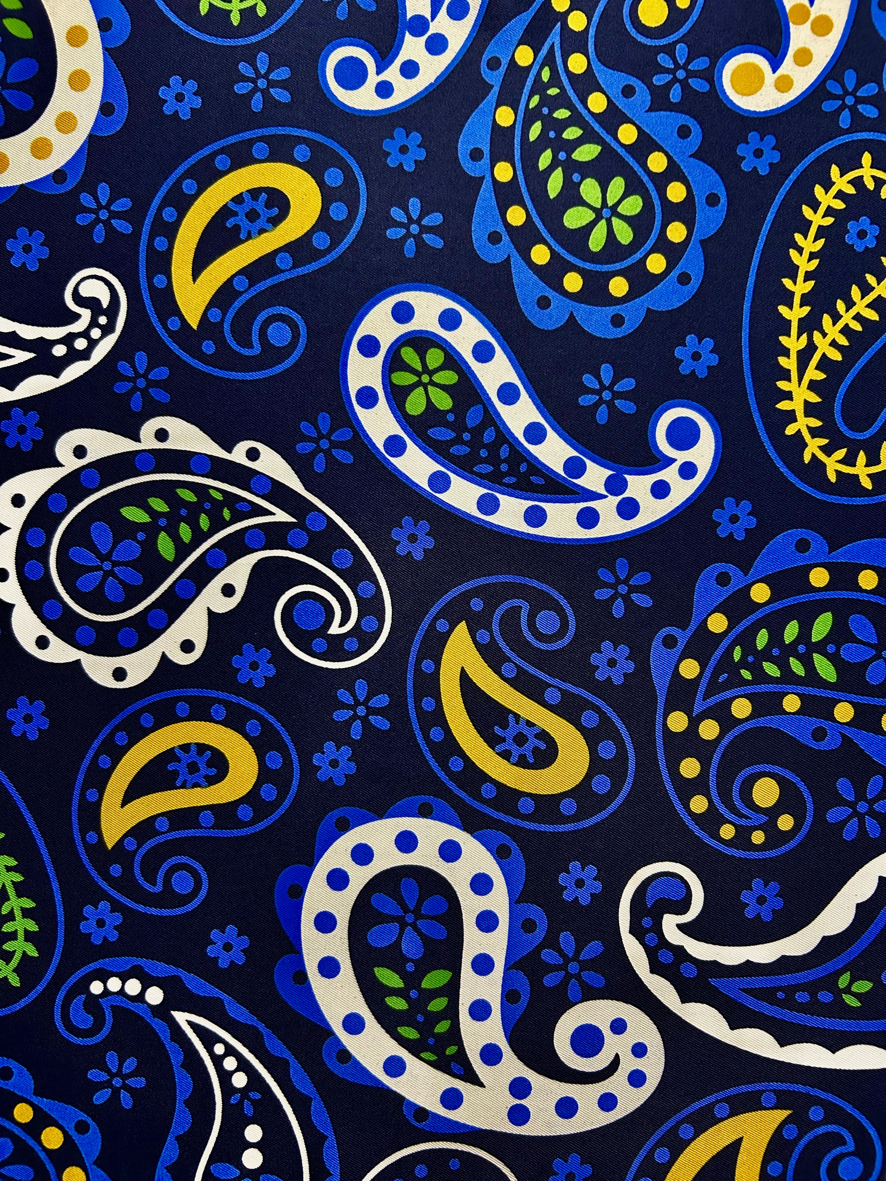 Regal Paisley Navy Pocket Square