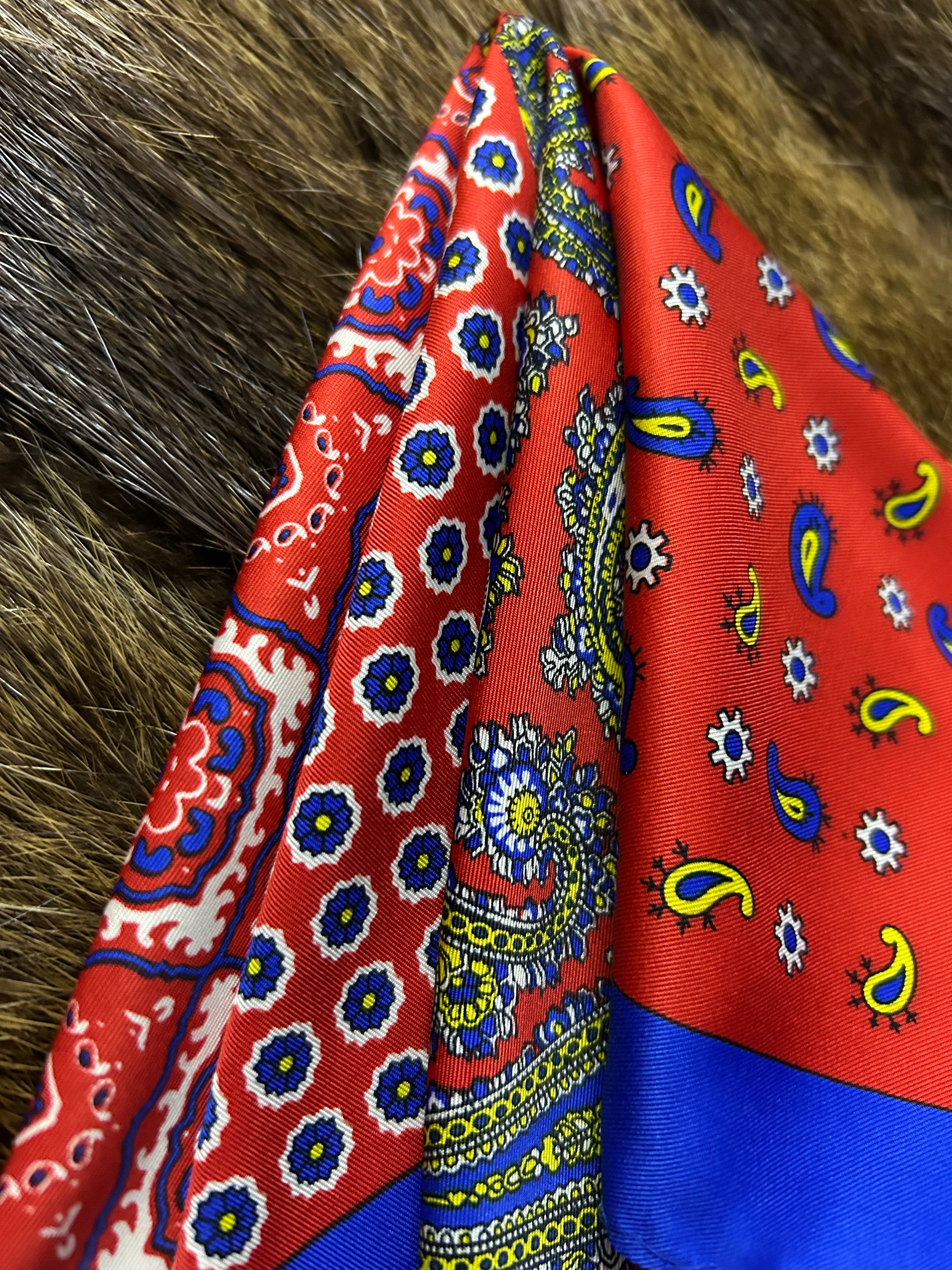 bold multi-pattern pocket square