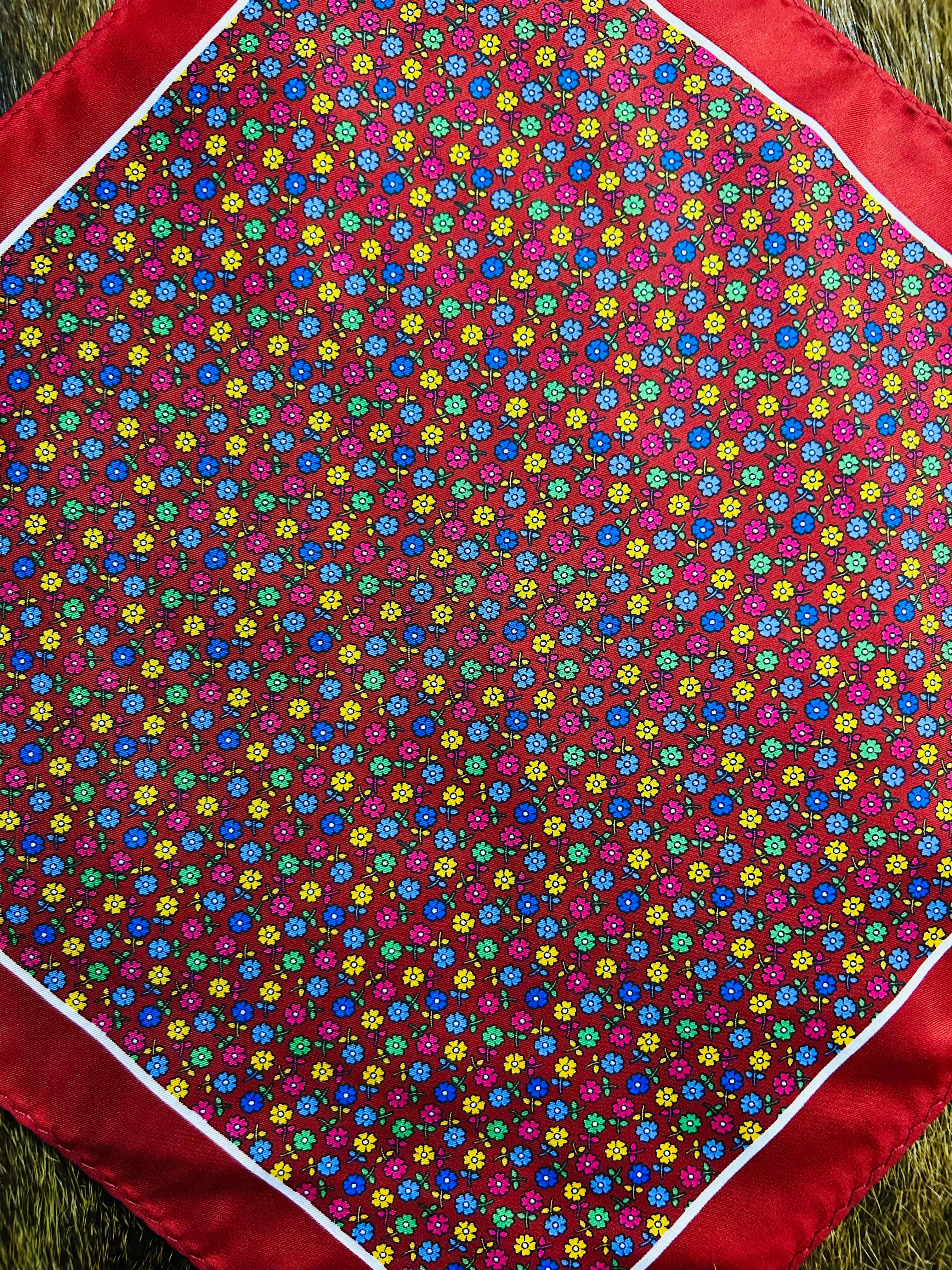 Ruby Bloom Pocket Square