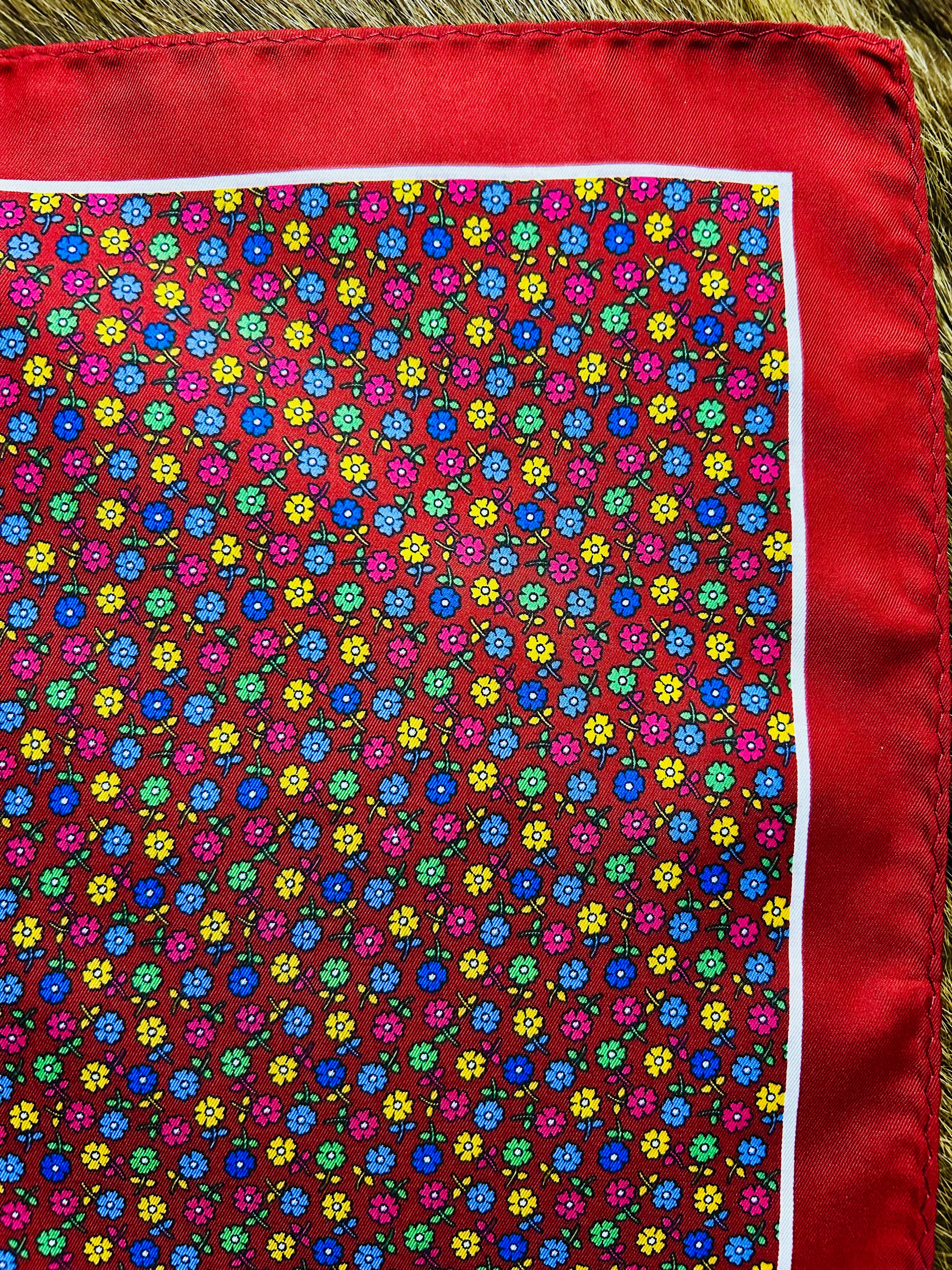 Ruby Bloom Pocket Square