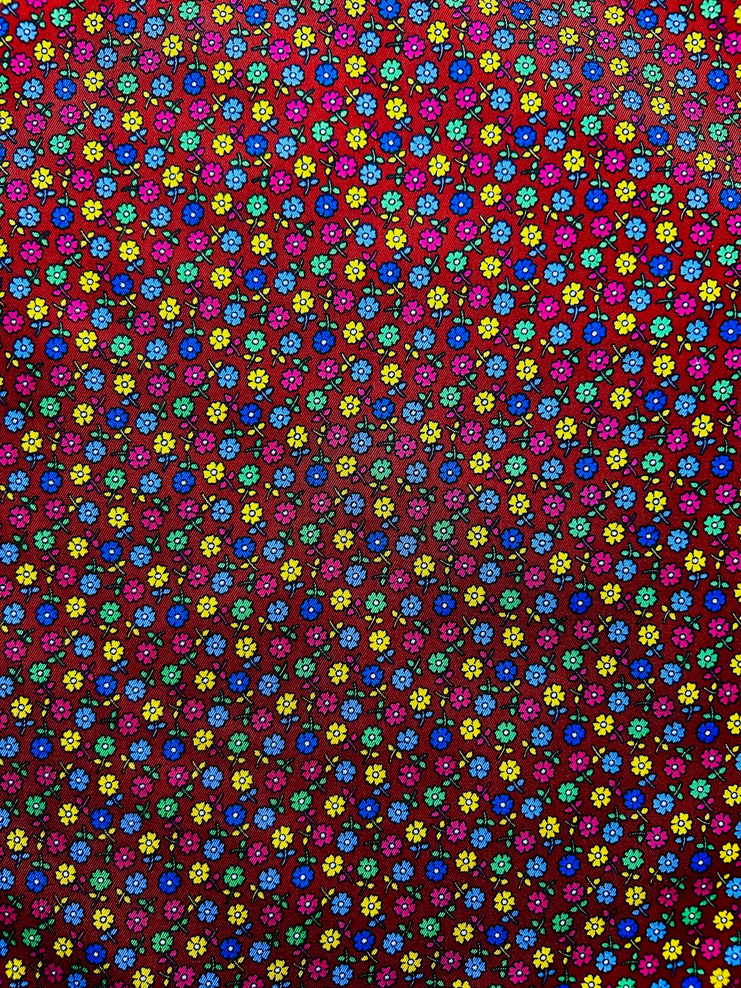 Ruby Bloom Pocket Square