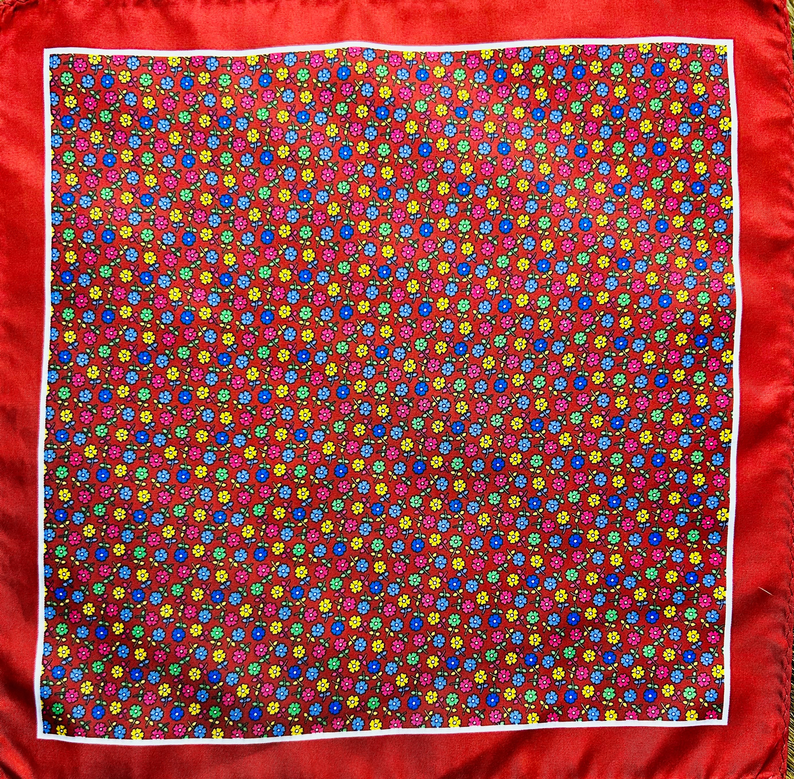 Ruby Bloom Pocket Square