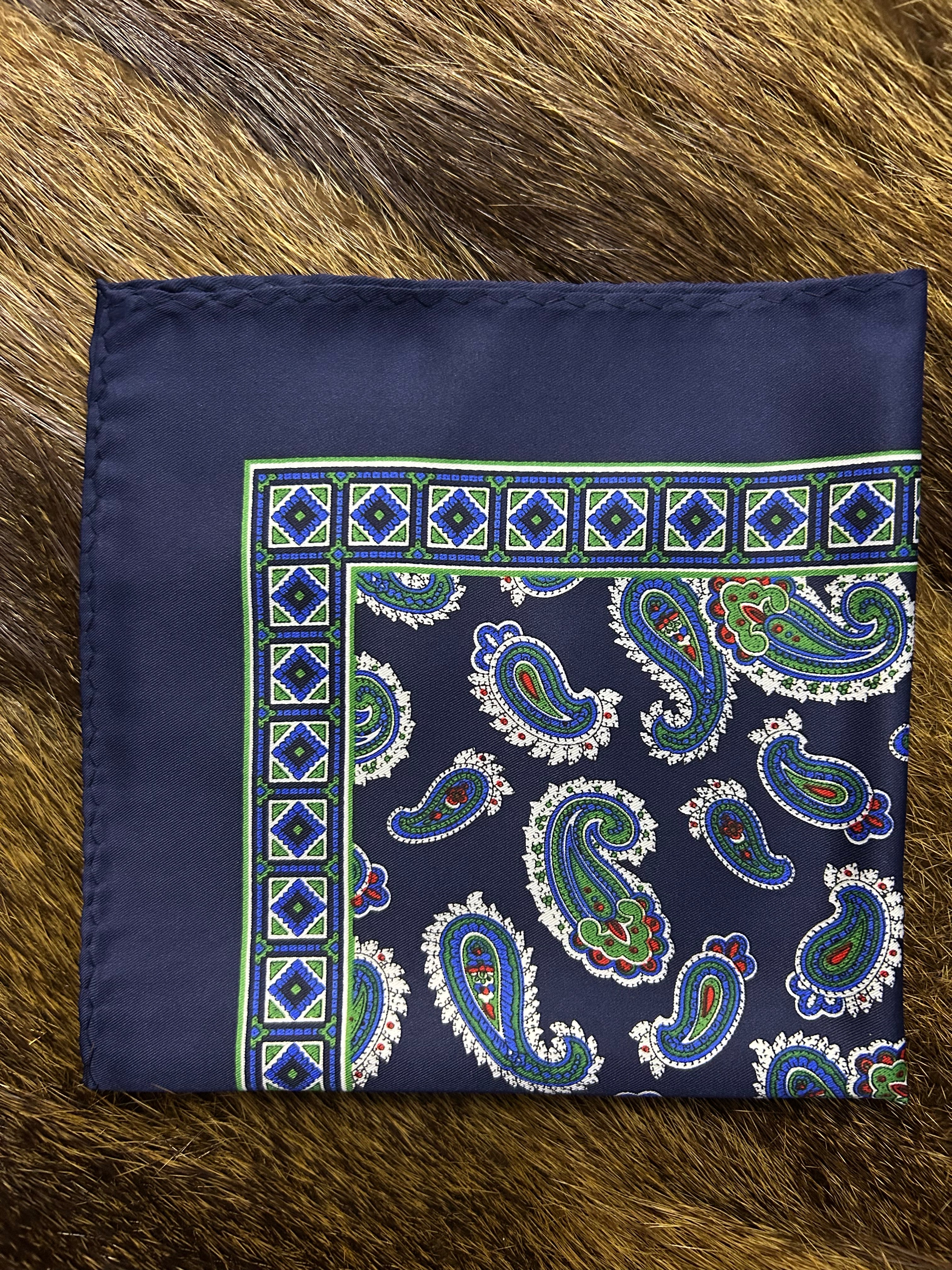 classic navy blue pocket square