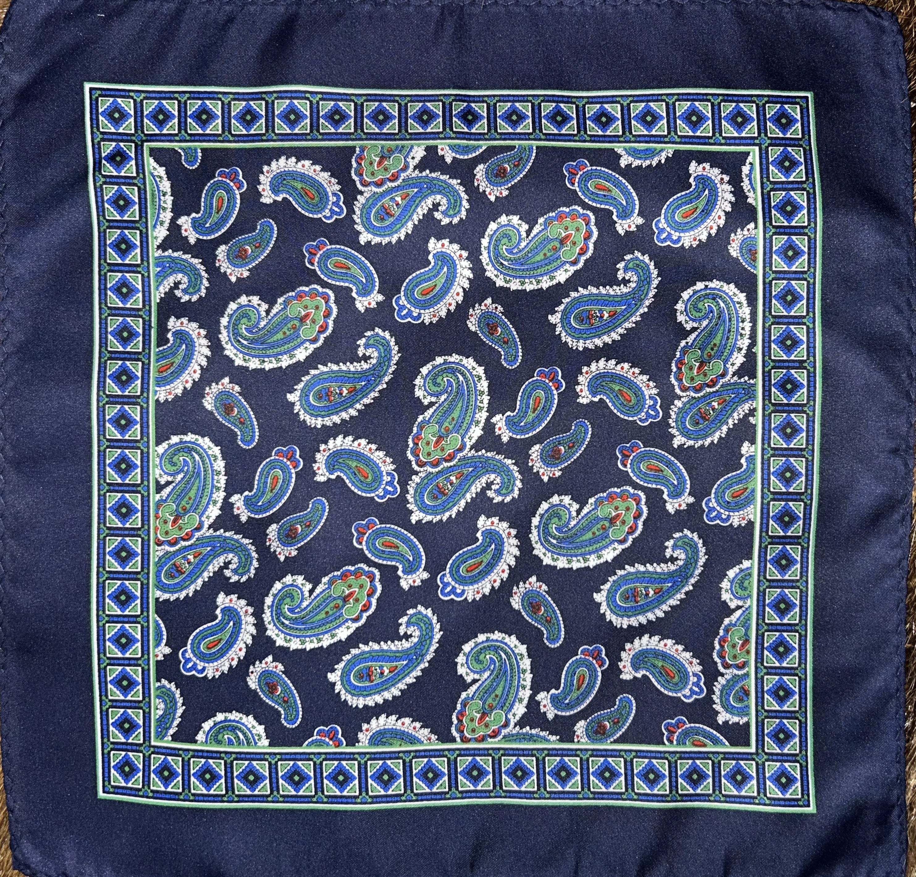 classic navy blue pocket square