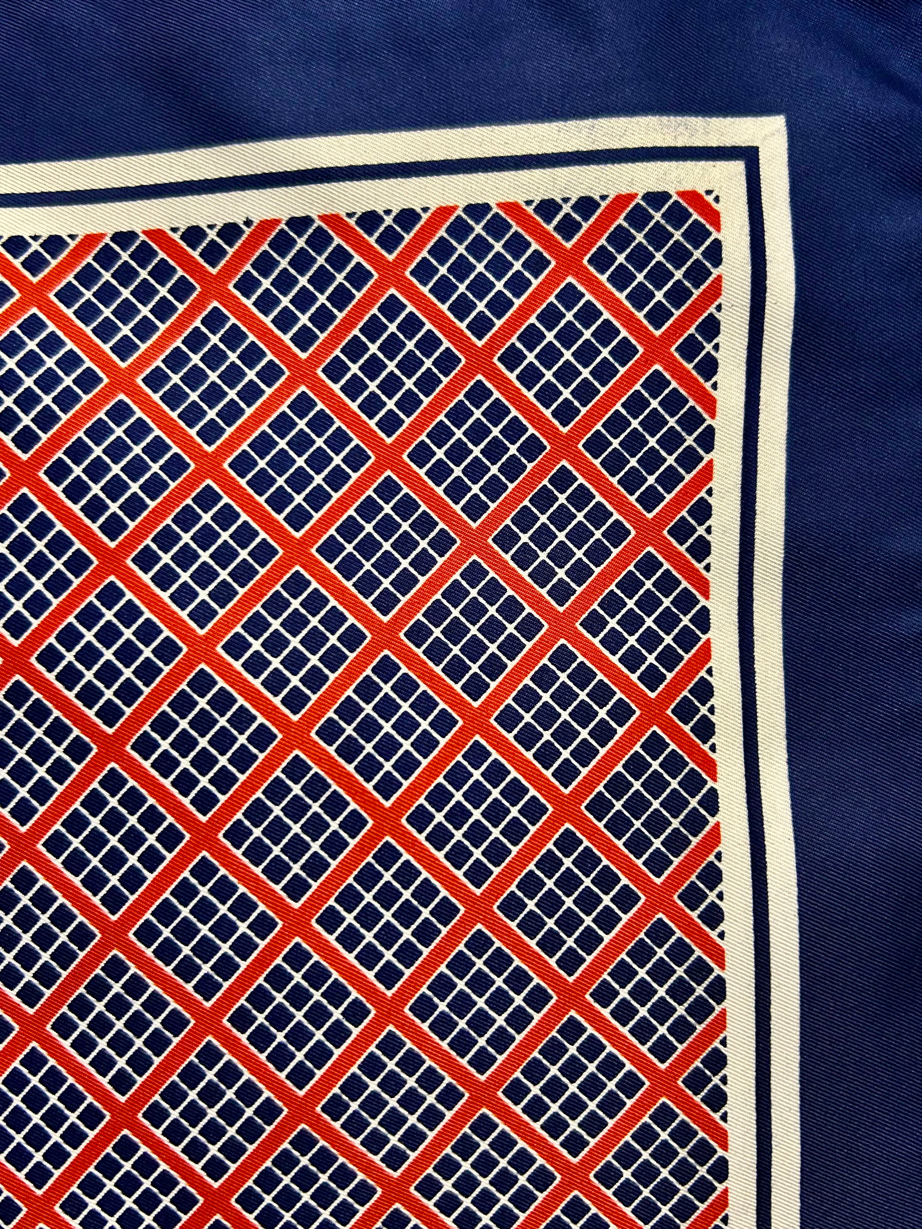 Crimson Grid Pocket Square