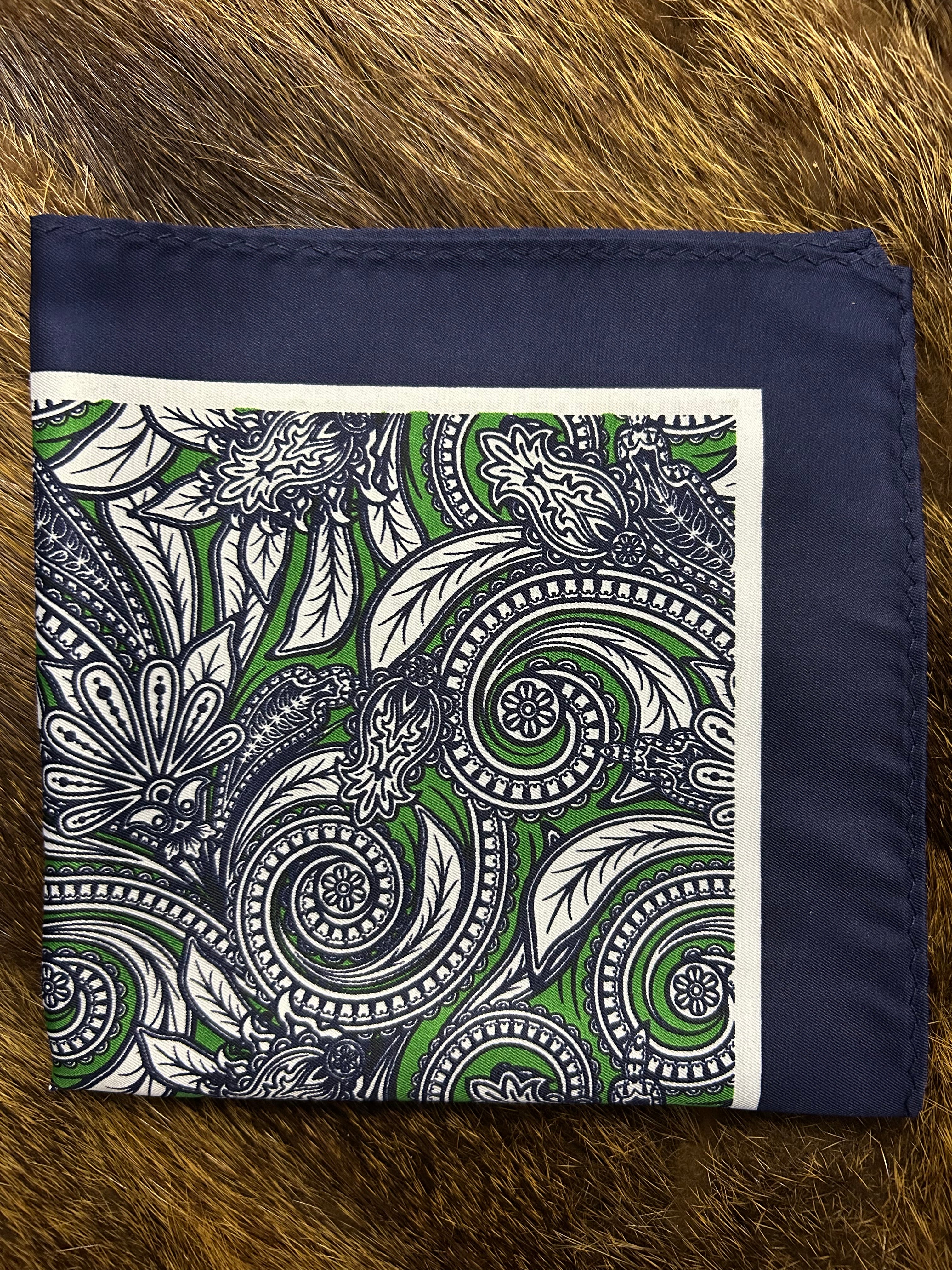 stylish pocket square with a navy