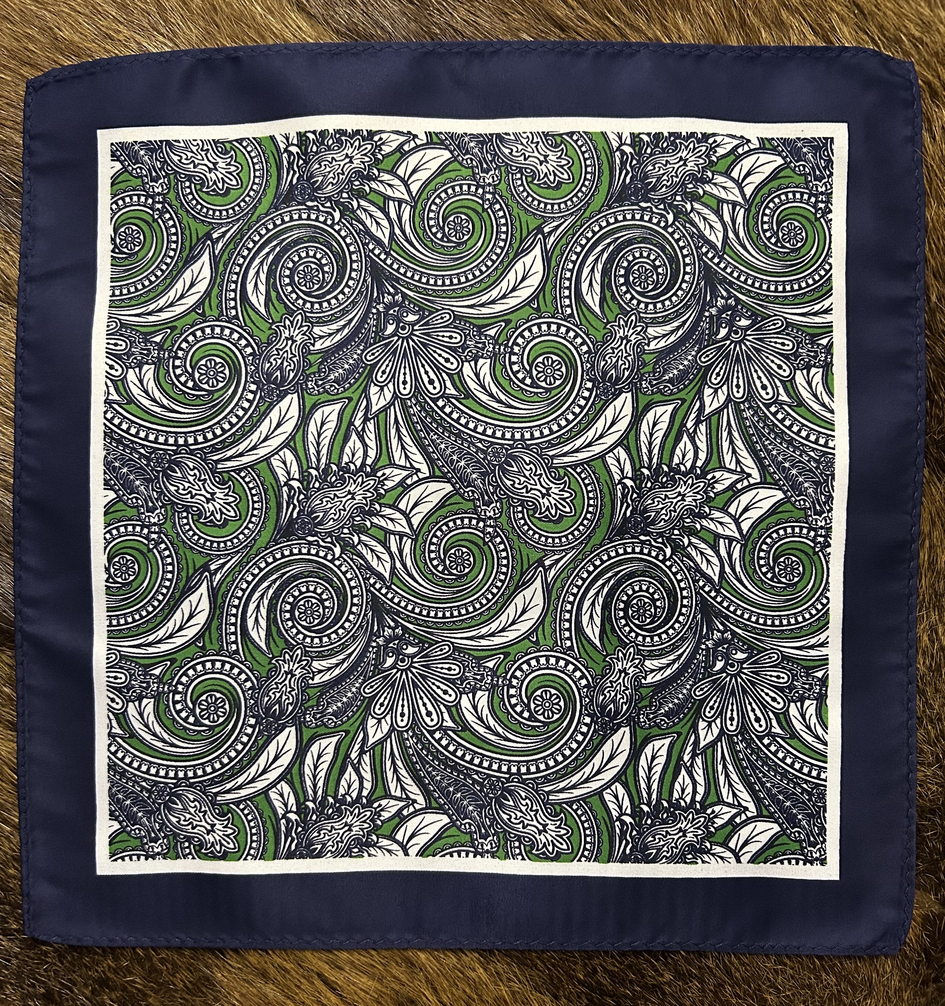 stylish pocket square with a navy