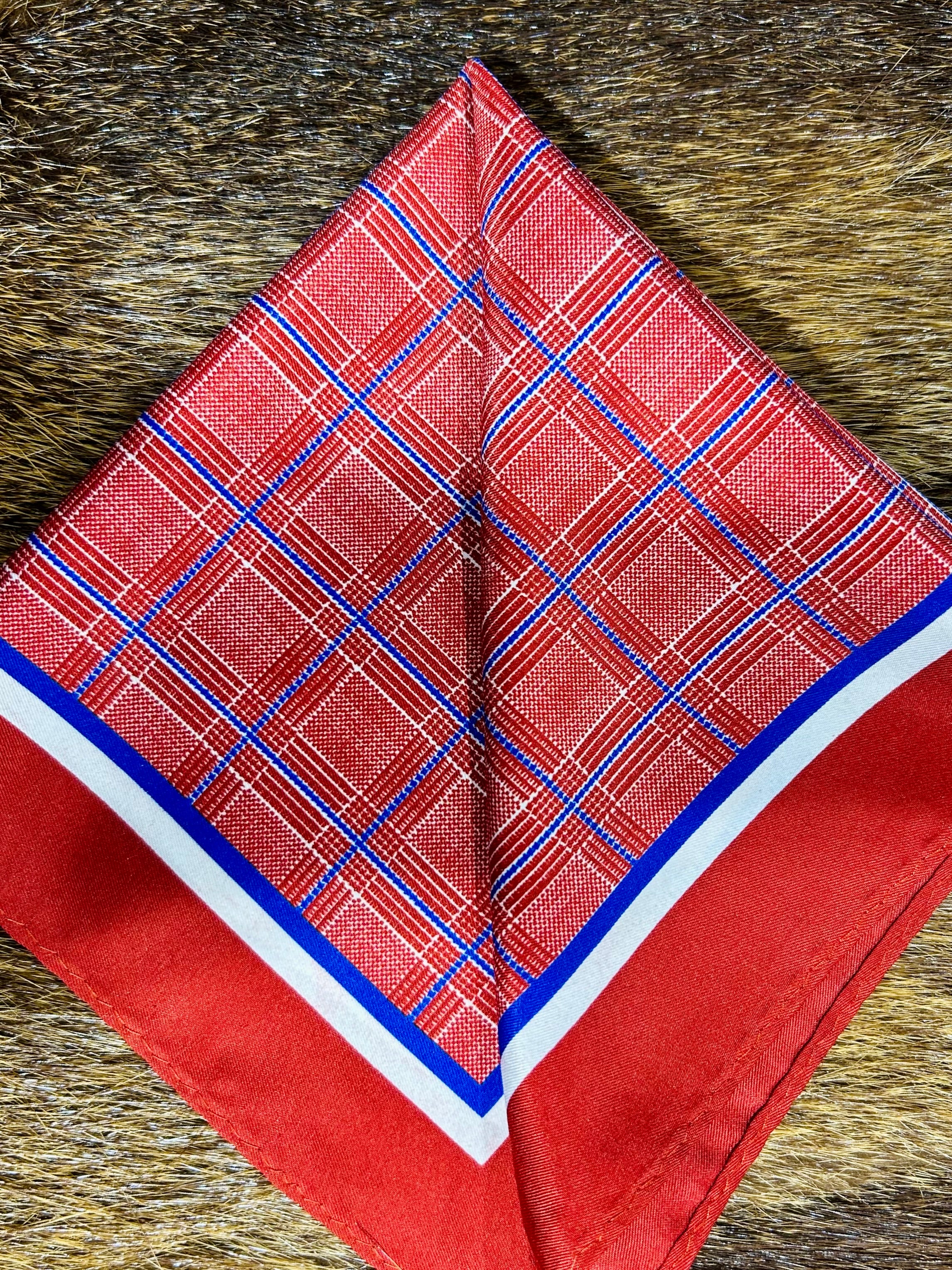 Crimson Check Elegance Pocket Square