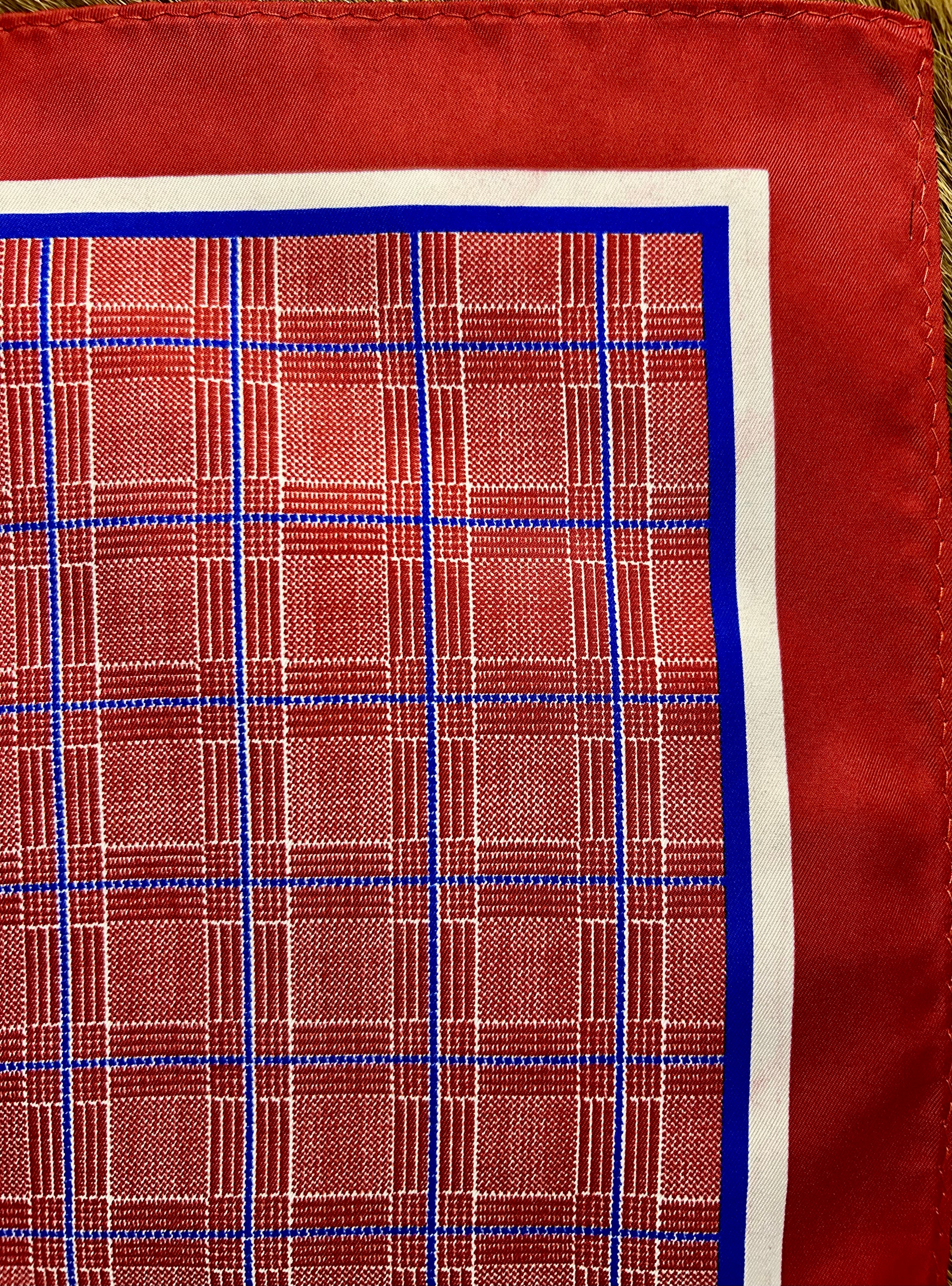 Crimson Check Elegance Pocket Square