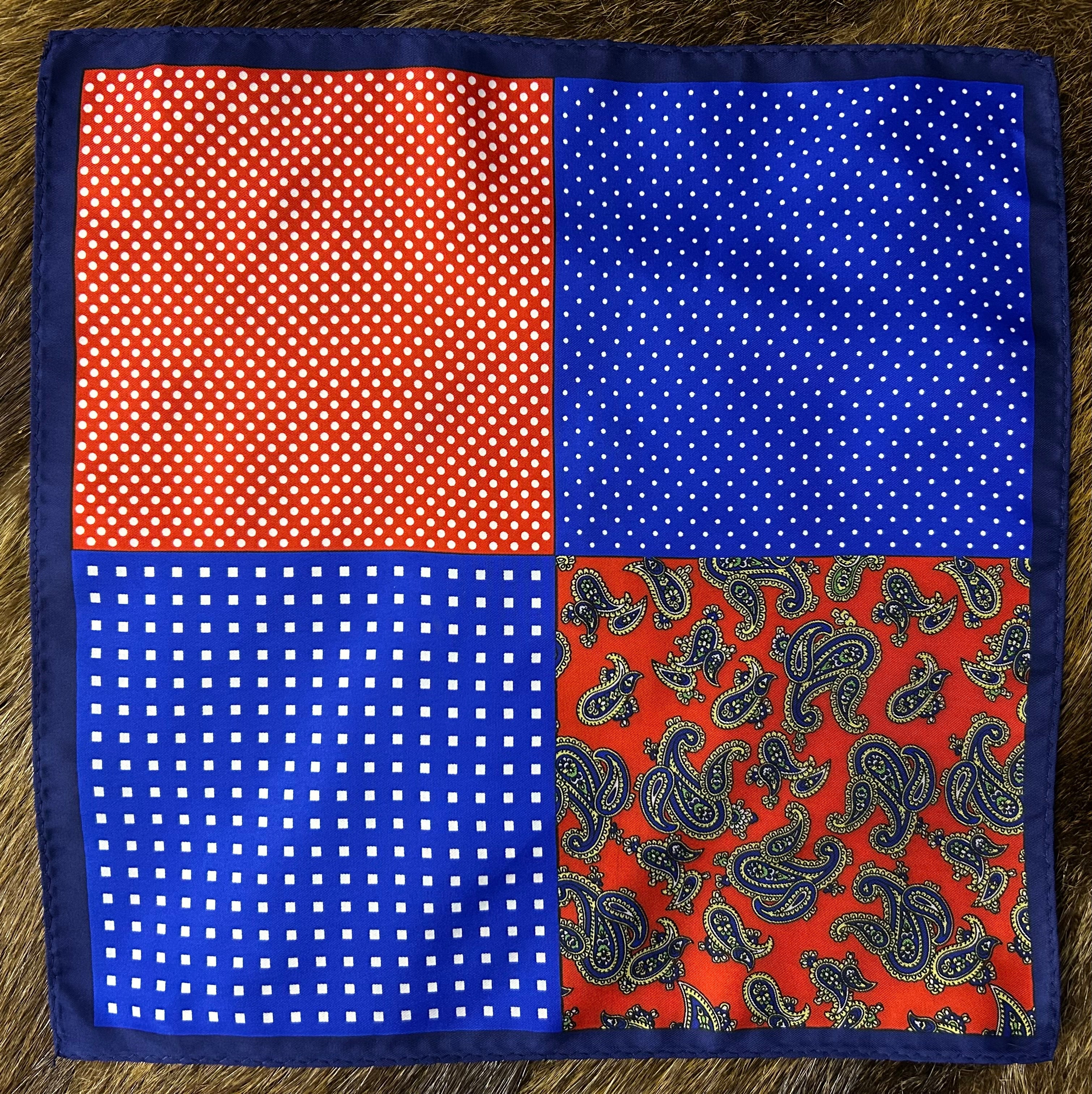 Regal Fusion Paisley & Polka Dot Pocket Square