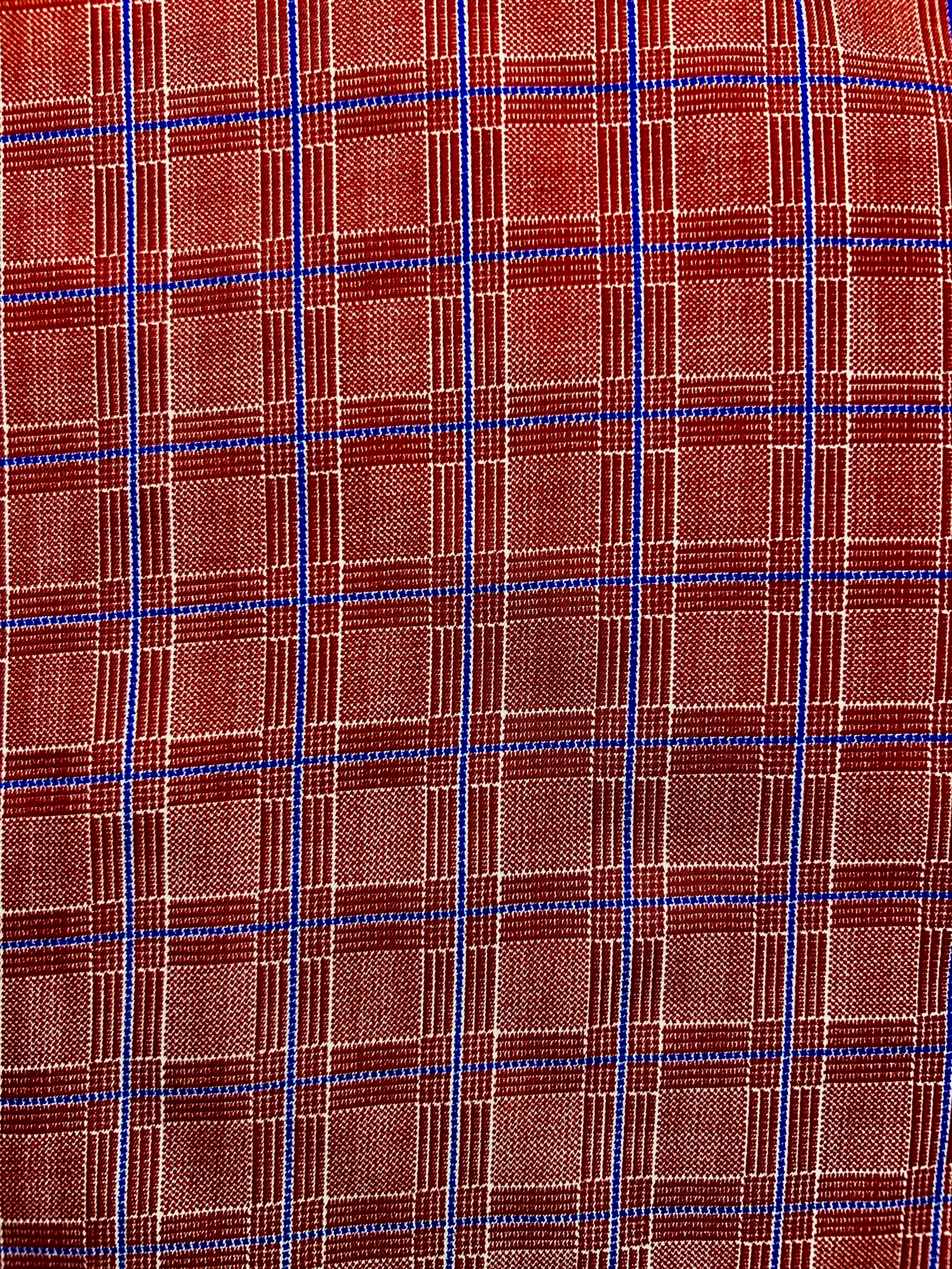Crimson Check Elegance Pocket Square