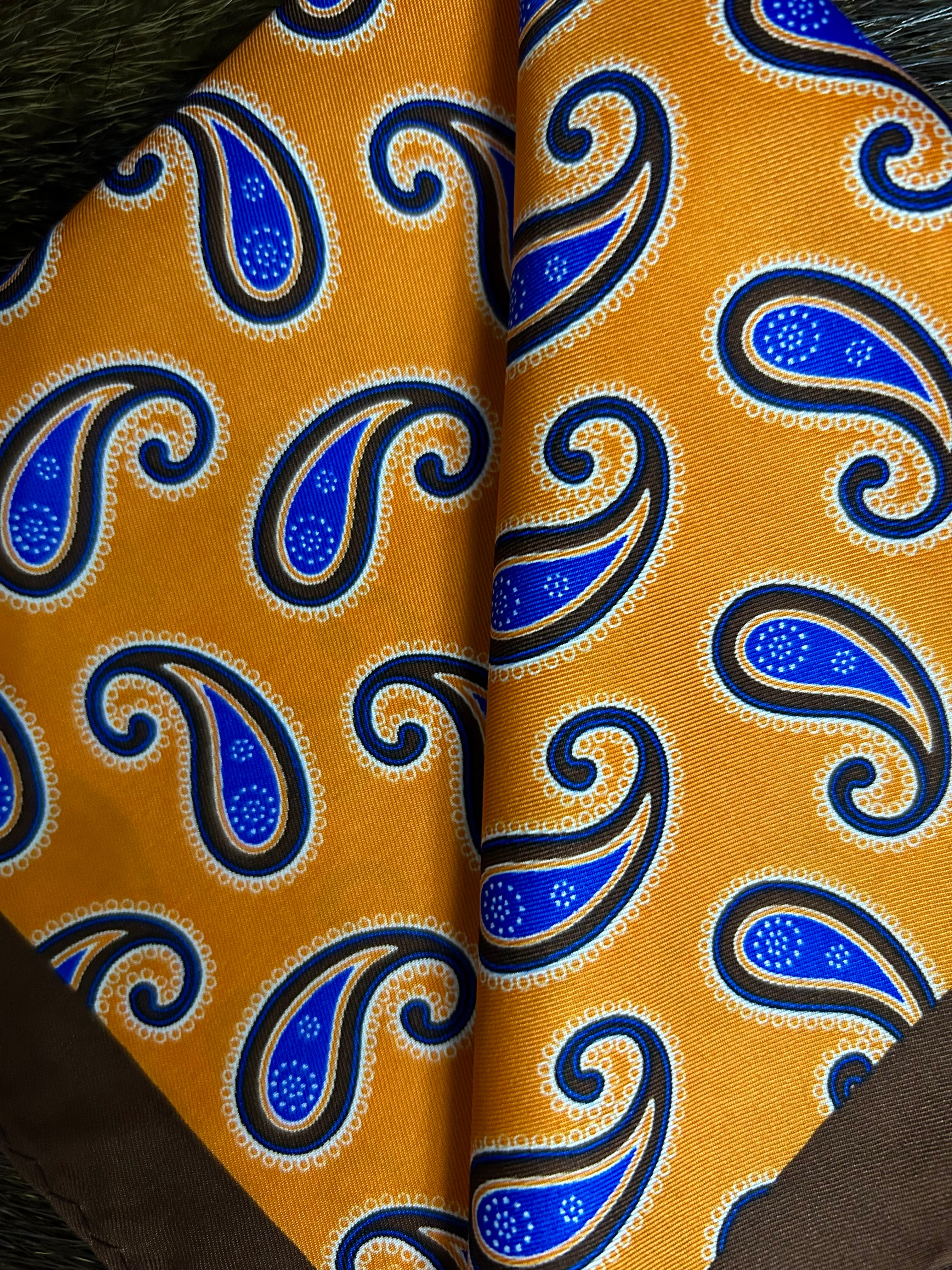 Golden Royale Paisley Pocket Square