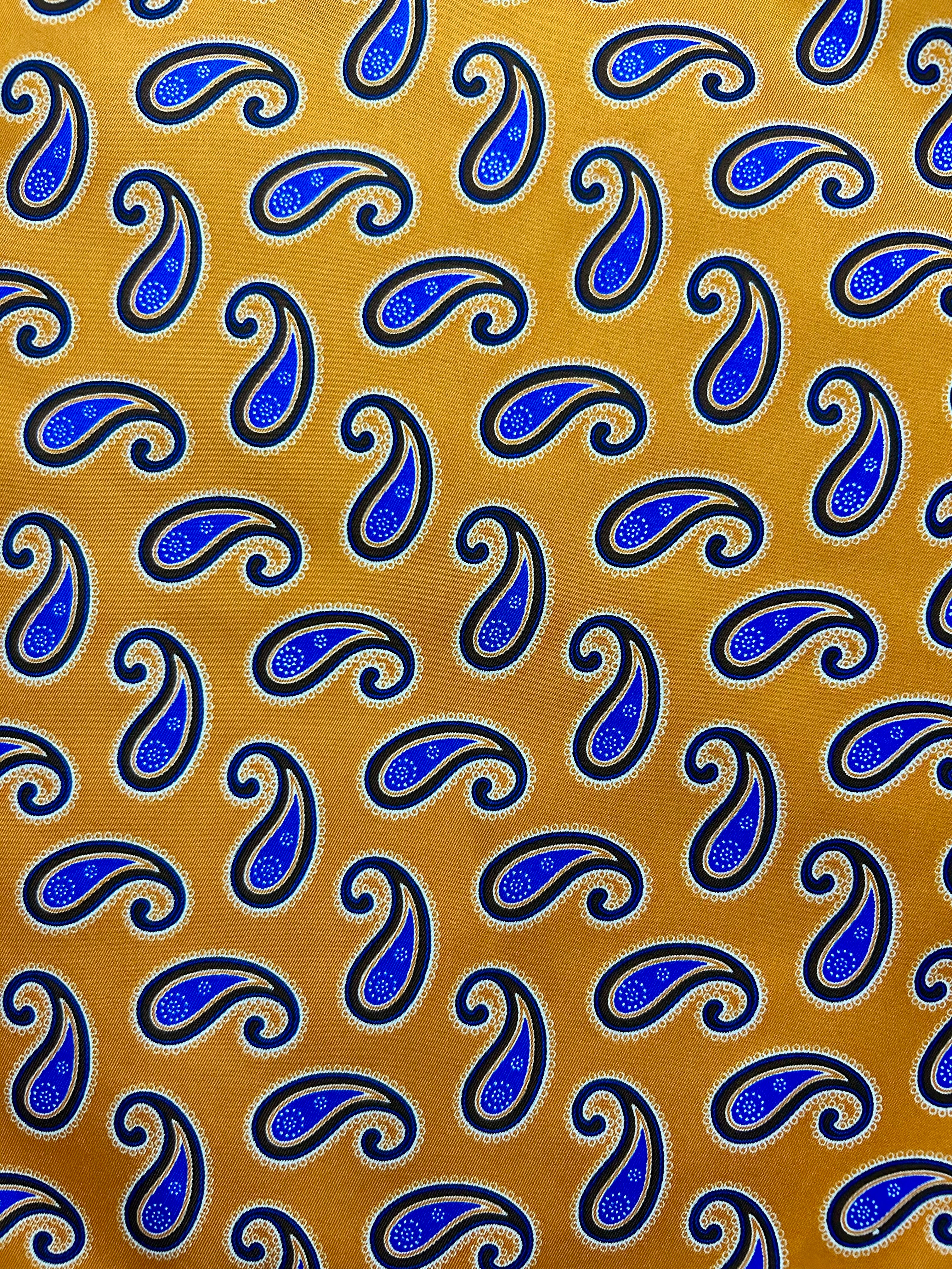 Golden Royale Paisley Pocket Square