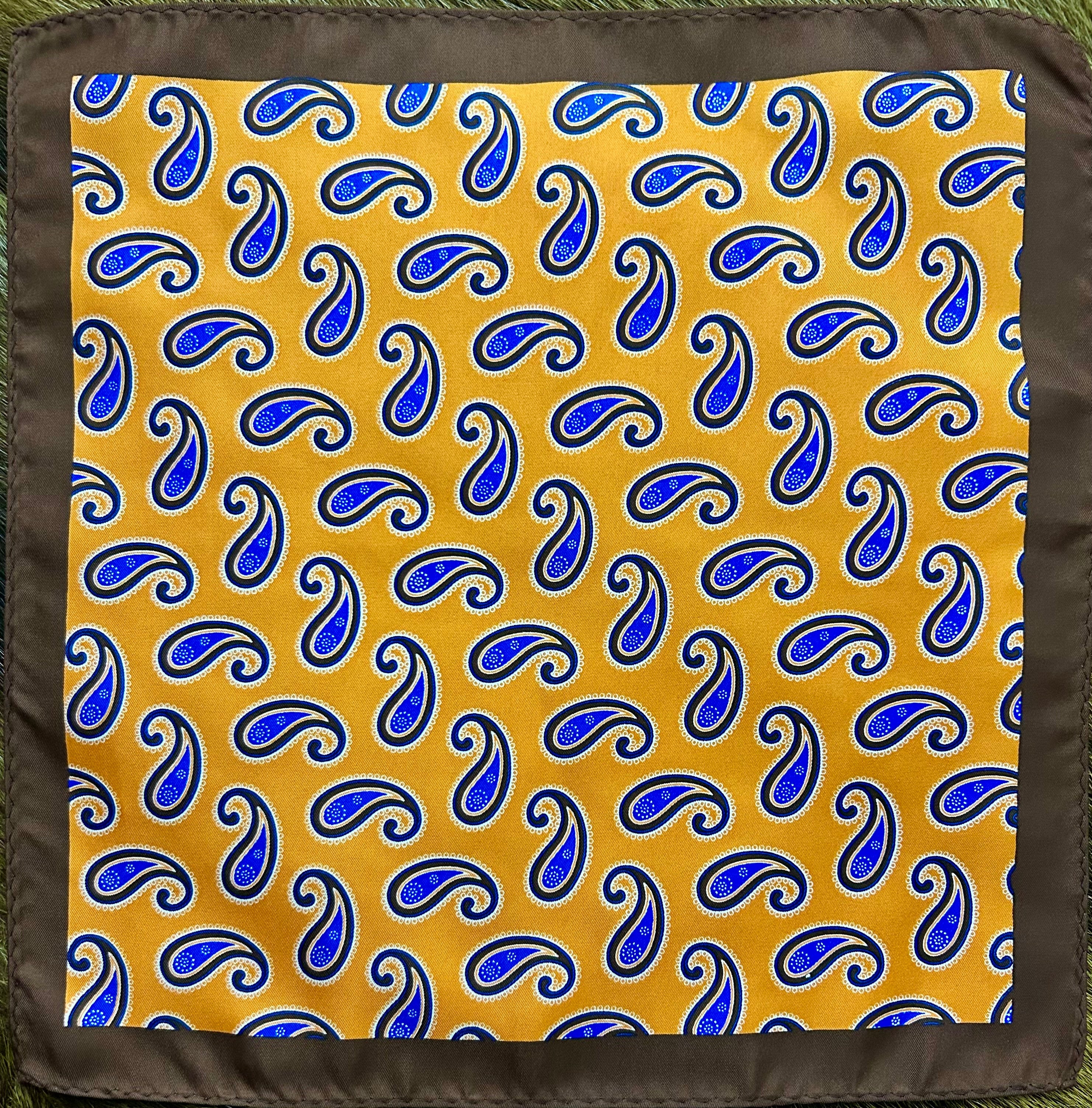 Golden Royale Paisley Pocket Square