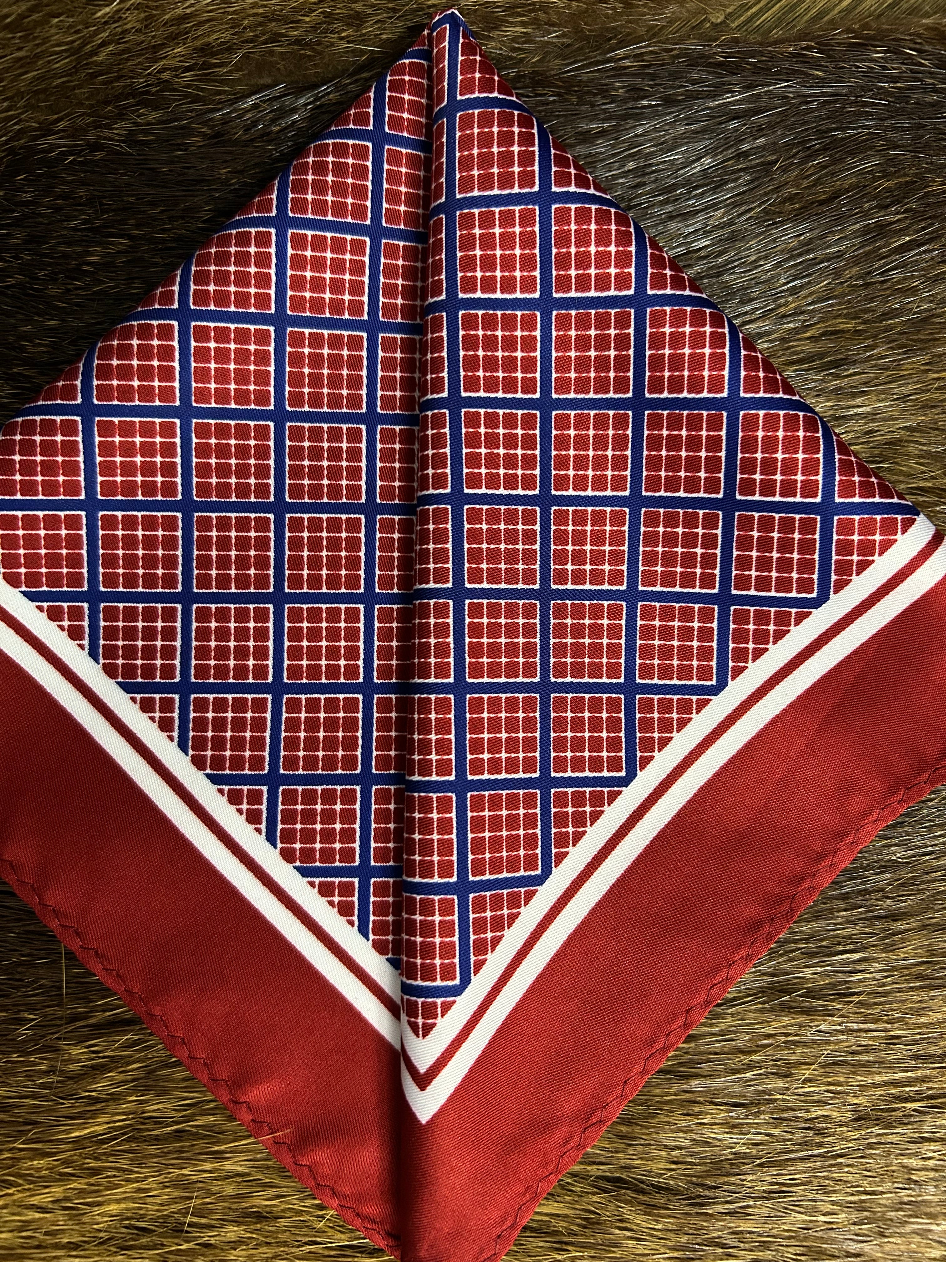 Crimson Grid Classic Pocket Square