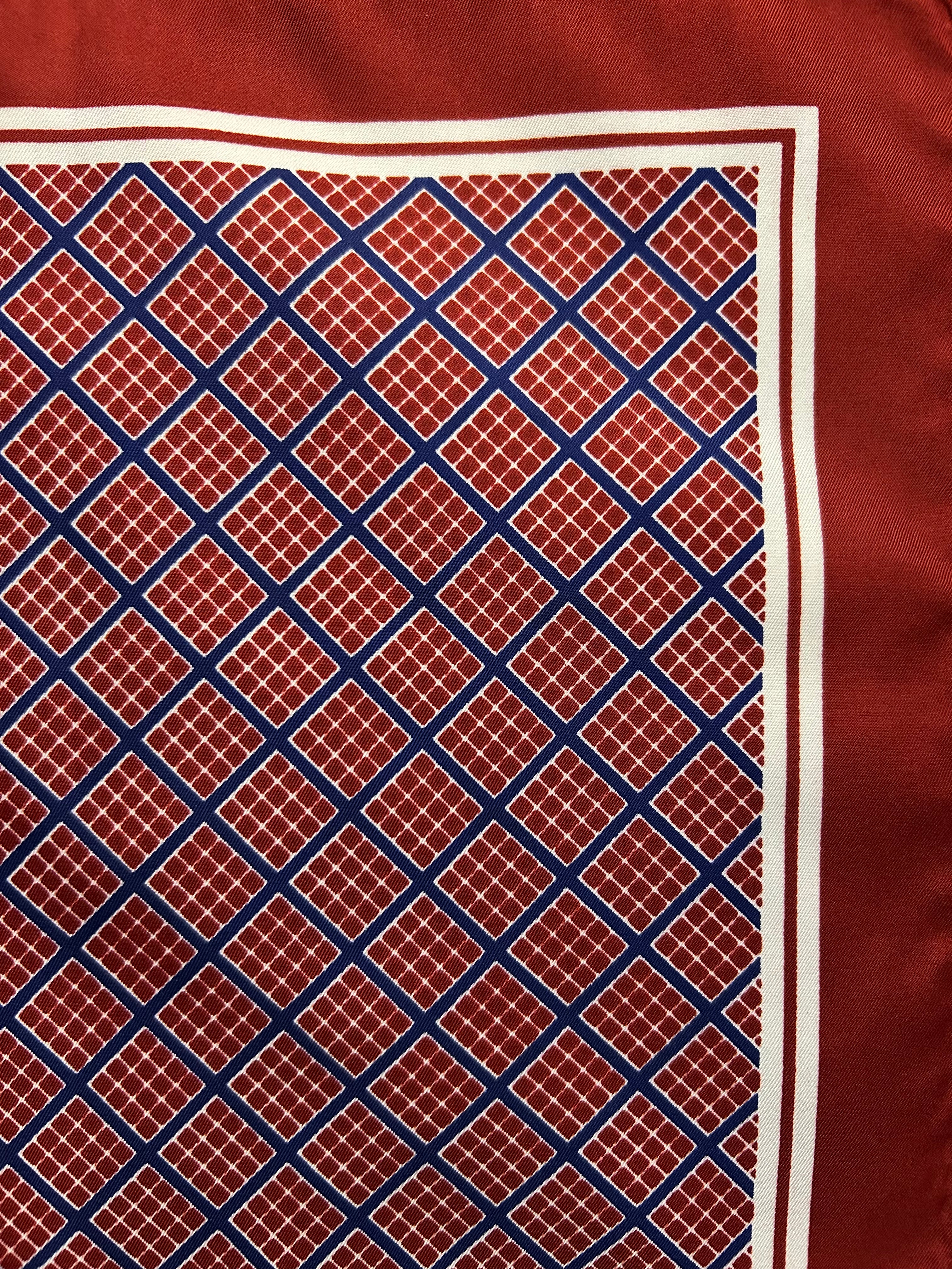 Crimson Grid Classic Pocket Square