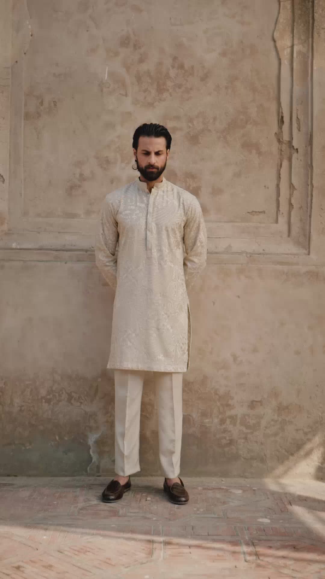 Sandstone Beige Kurta Trouser